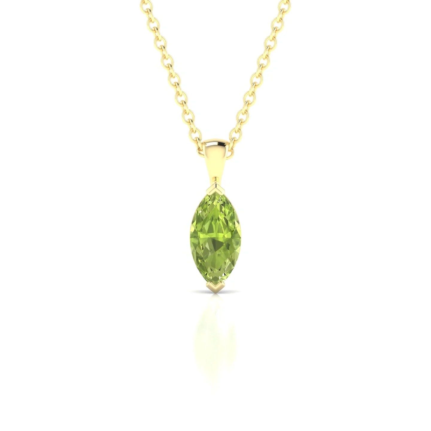 Reverse | 18k Yellow Gold 8 x 4 mm Marquise Peridot Pendant