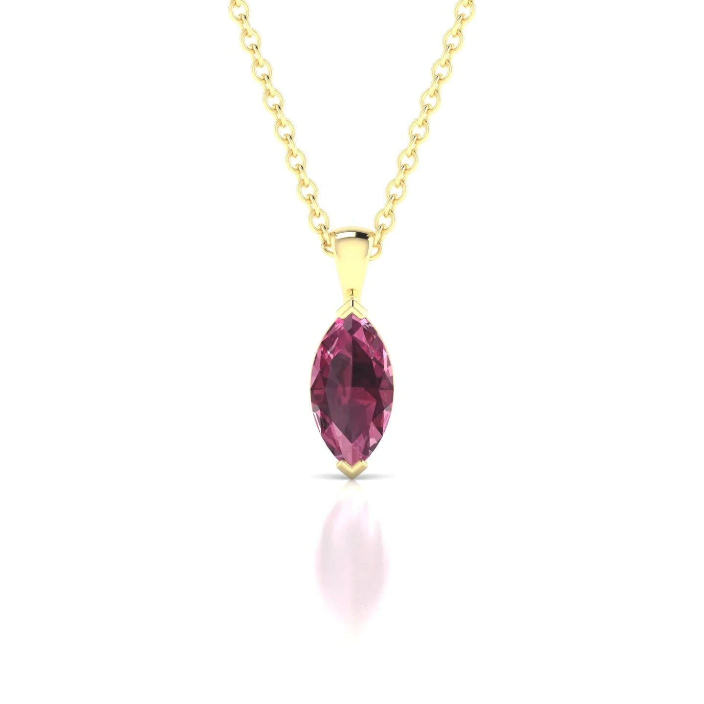 Reverse | 18k Yellow Gold 8 x 4 mm Marquise Rhodolite Pendant