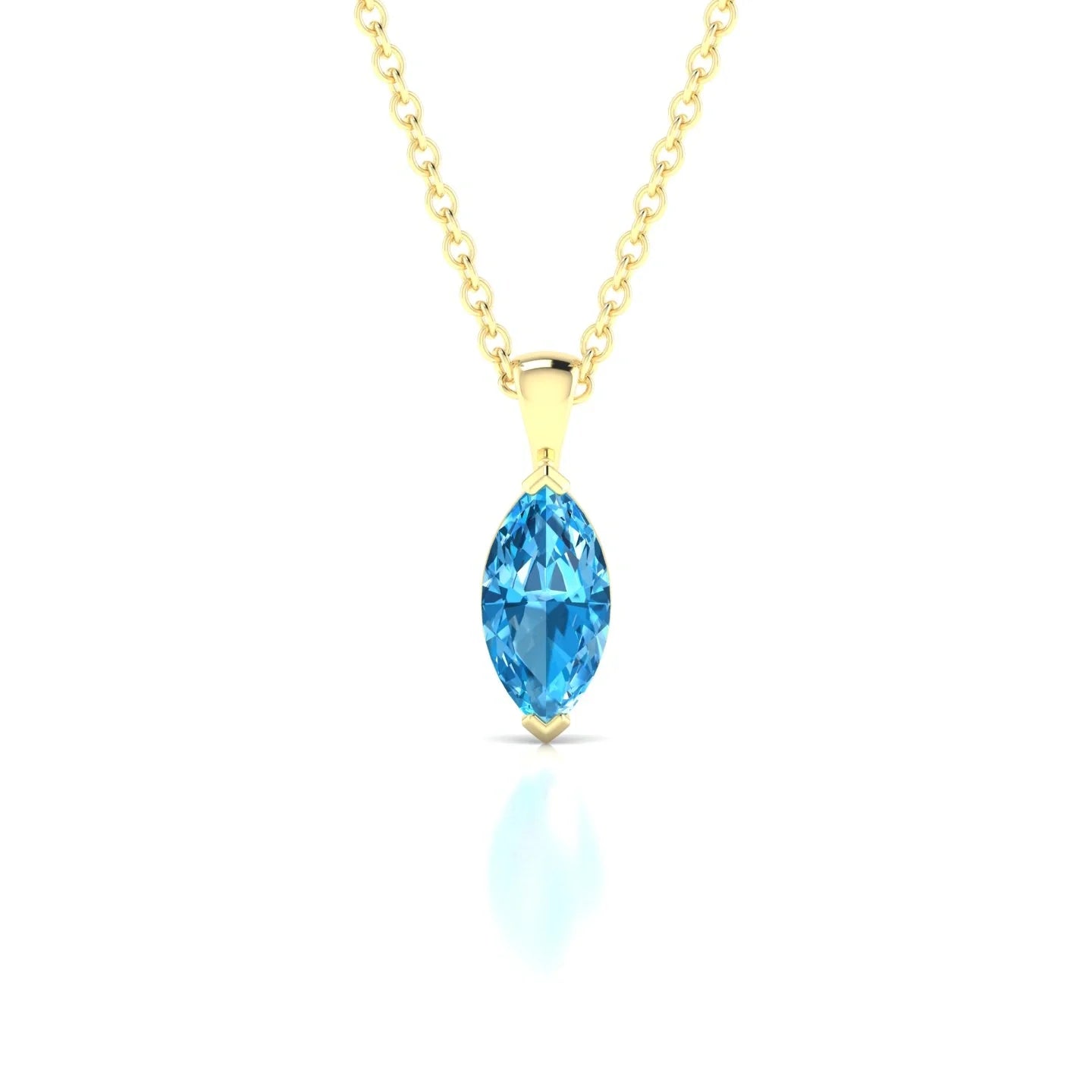 Reverse | 18k Yellow Gold 8 x 4 mm Marquise Topaz Pendant
