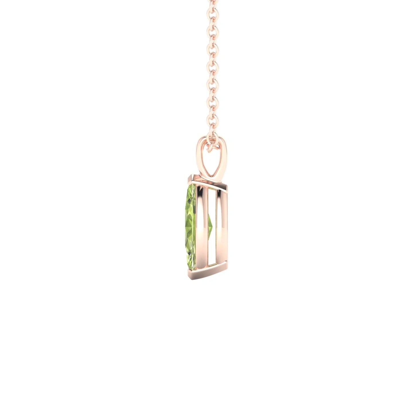 Reverse | 18k Rose Gold 8 x 4 mm Marquise Peridot Pendant