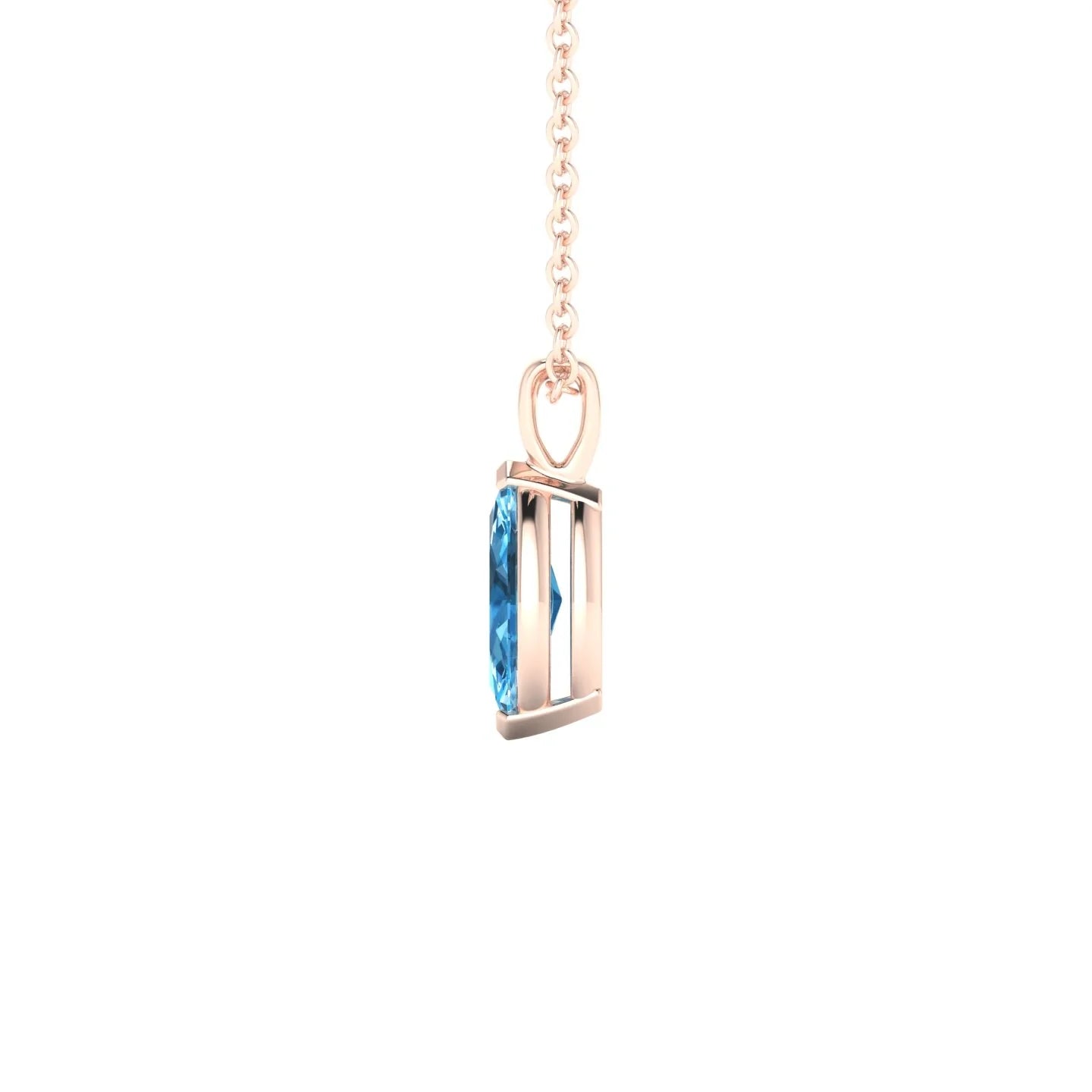 Reverse | 18k Rose Gold 8 x 4 mm Marquise Topaz Pendant