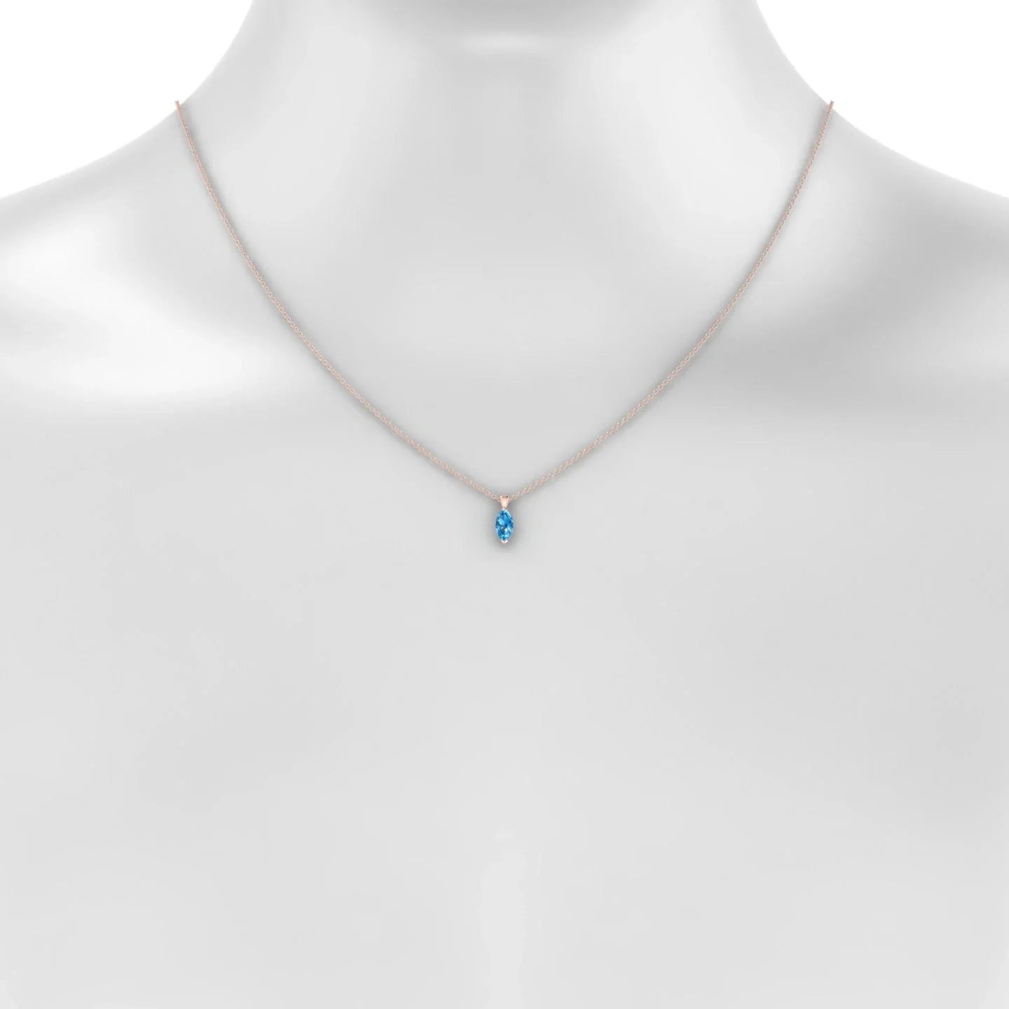 Reverse | 18k Rose Gold 8 x 4 mm Marquise Topaz Pendant