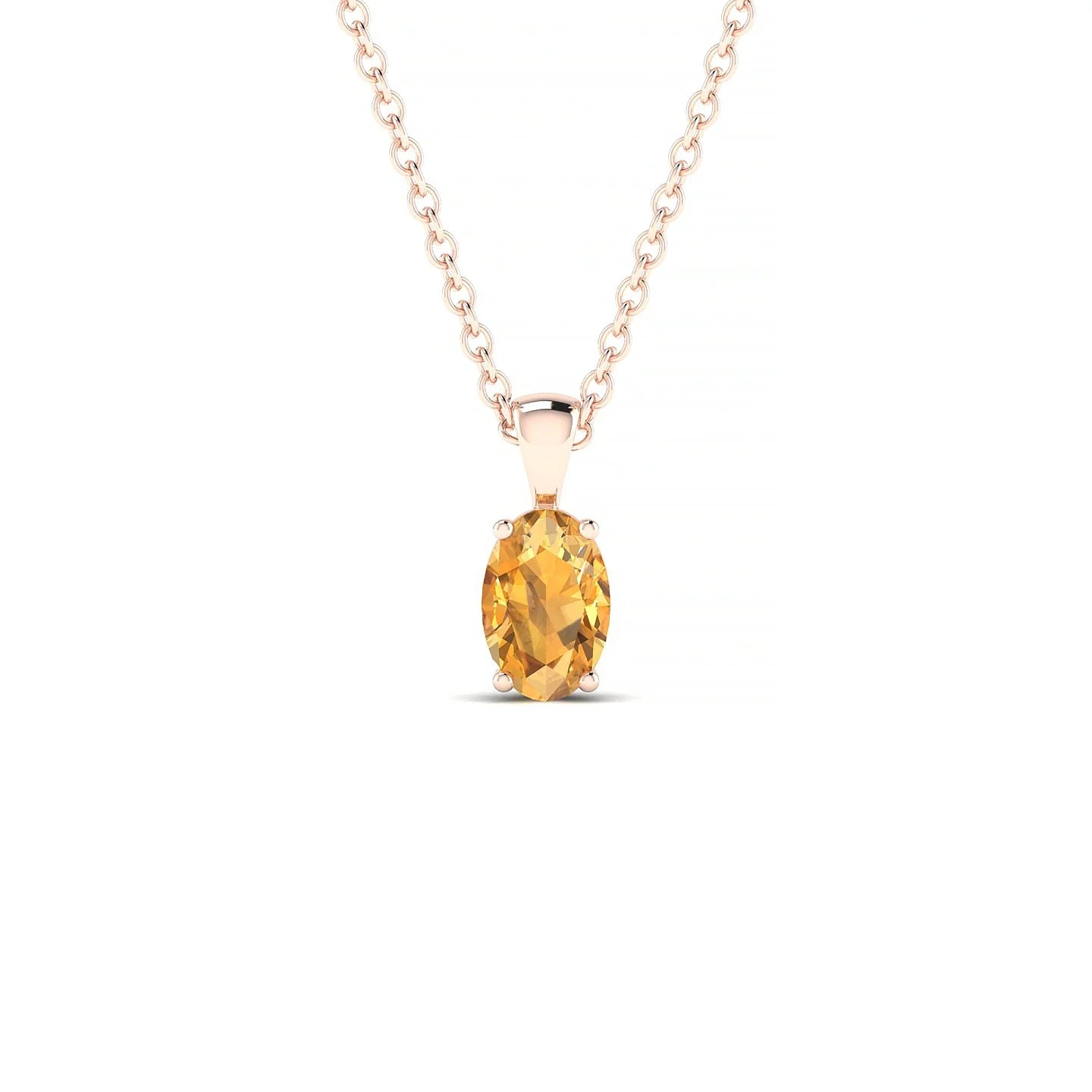 Reverse | 18k Rose Gold 6 x 4 mm Oval Citrine Pendant