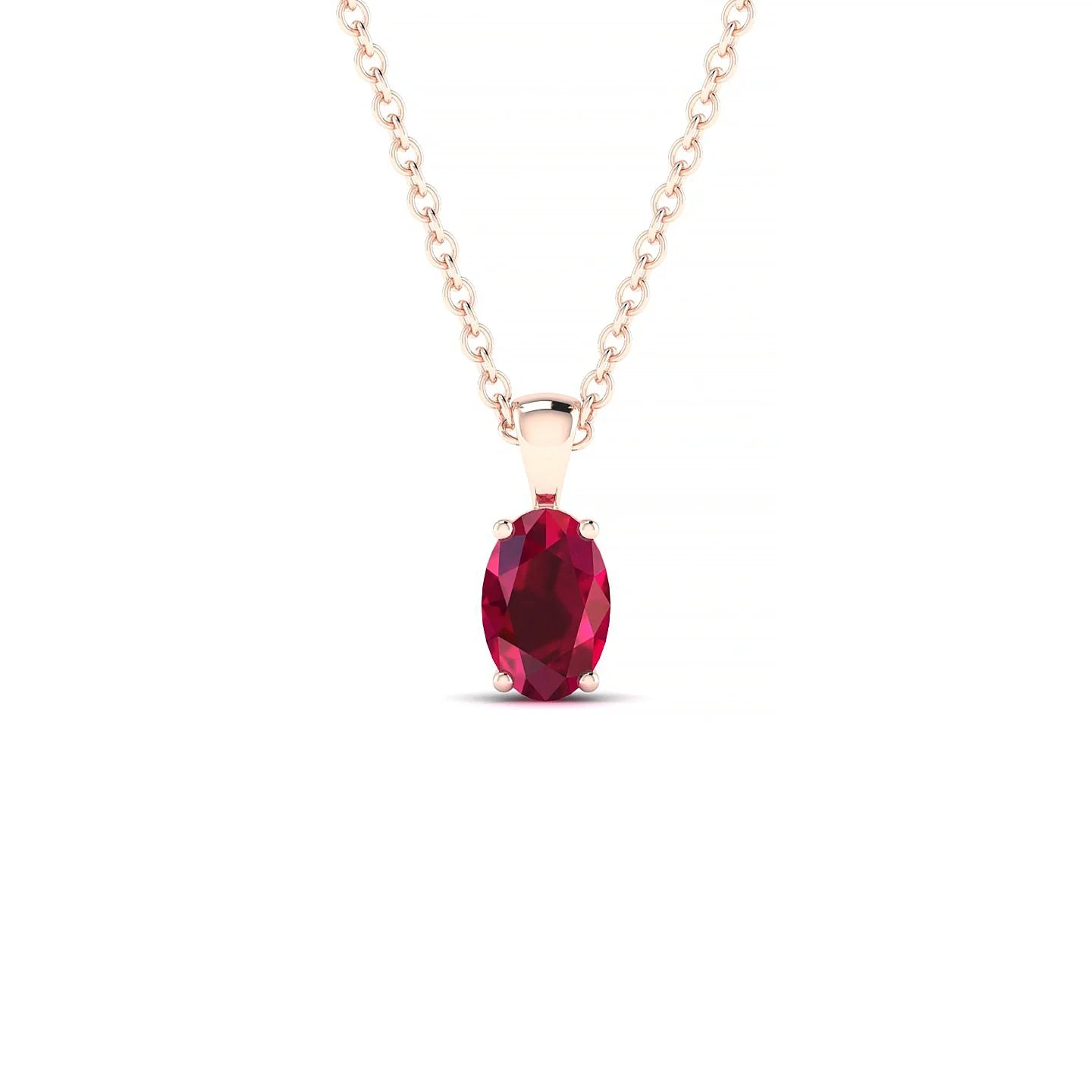 Reverse | 18k Rose Gold 6 x 4 mm Oval Ruby Pendant