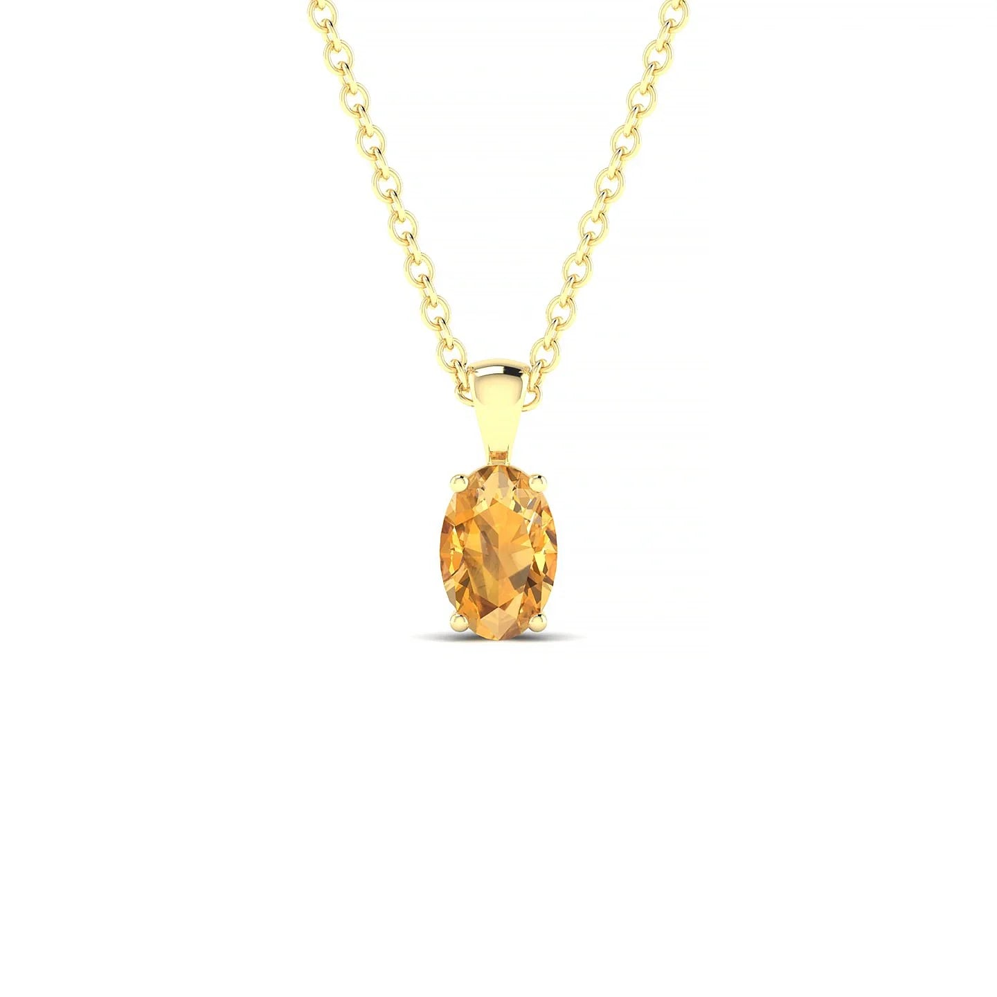 Reverse | 18k Yellow Gold 6 x 4 mm Oval Citrine Pendant