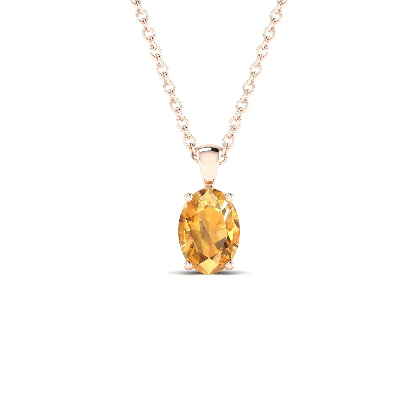 Reverse | 18k Rose Gold 7 x 5 mm Oval Citrine Pendant