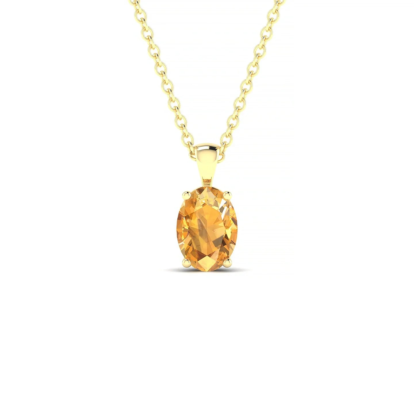 Reverse | 18k Yellow Gold 7 x 5 mm Oval Citrine Pendant