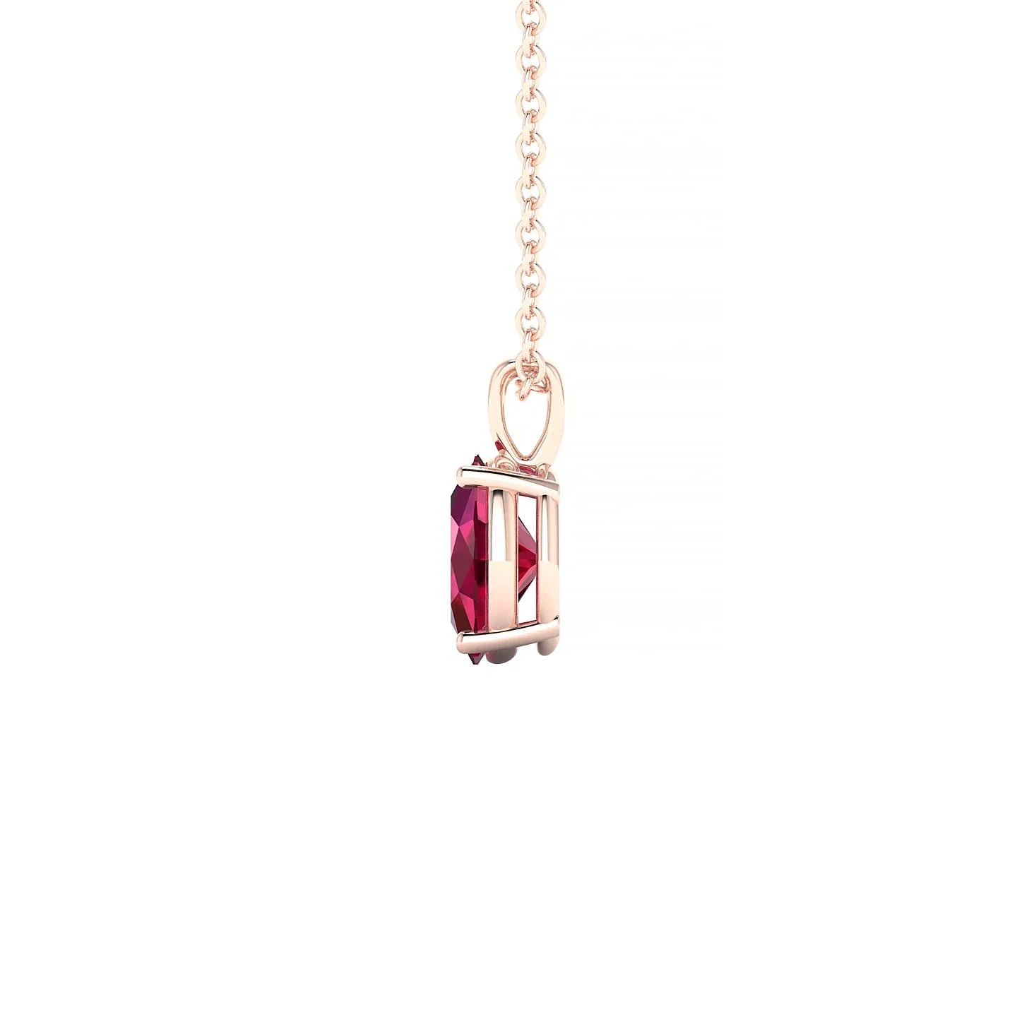 Reverse | 18k Rose Gold 7 x 5 mm Oval Ruby Pendant
