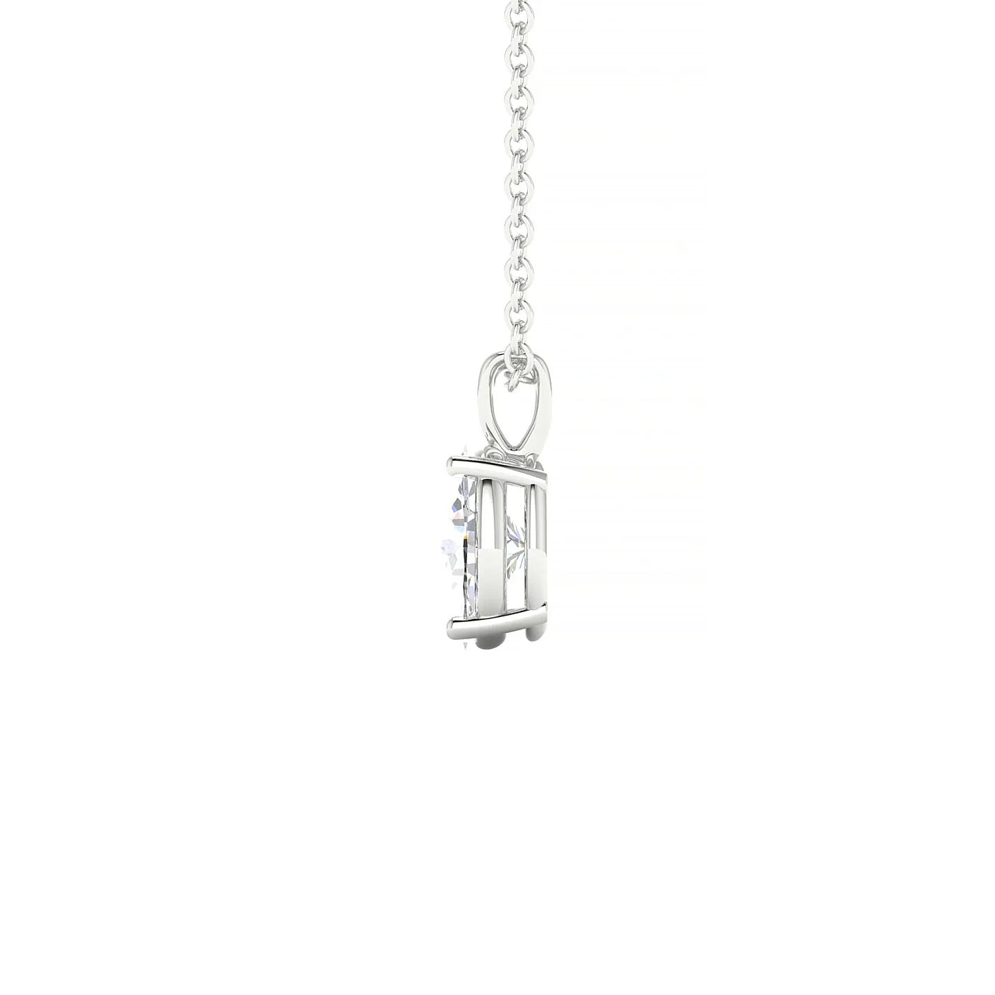 Reverse | 18k White Gold 7 x 5 mm Oval Diamond Pendant