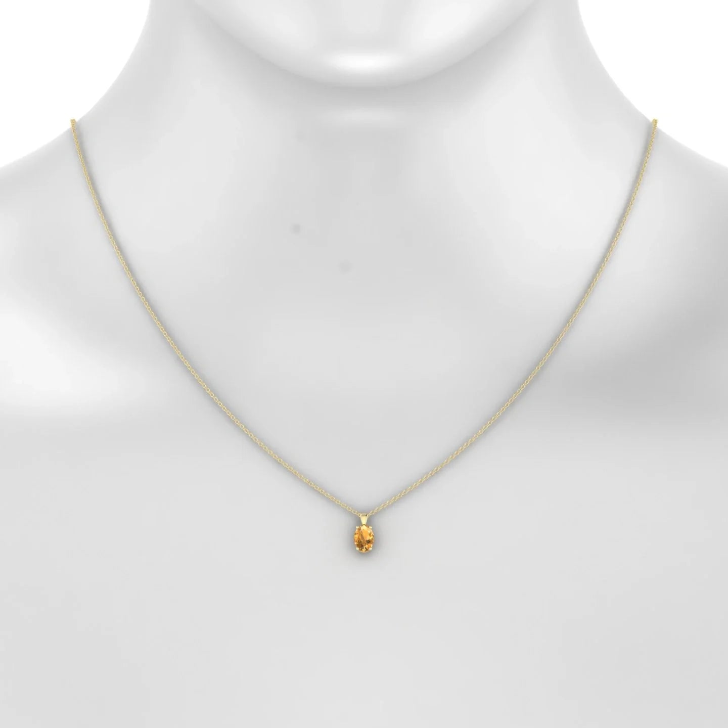 Reverse | 18k Yellow Gold 7 x 5 mm Oval Citrine Pendant