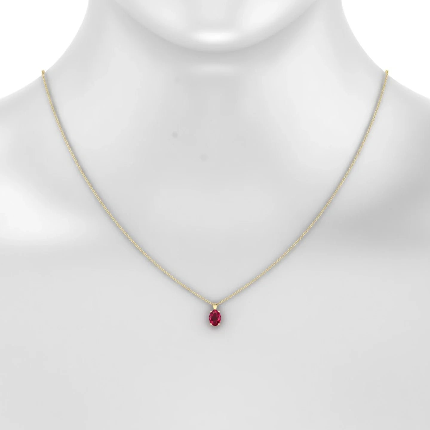 Reverse | 18k Yellow Gold 7 x 5 mm Oval Ruby Pendant