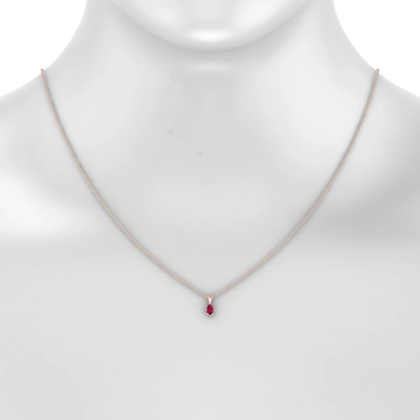 Reverse | 18k Rose Gold 5 x 3 mm Pear Ruby Pendant