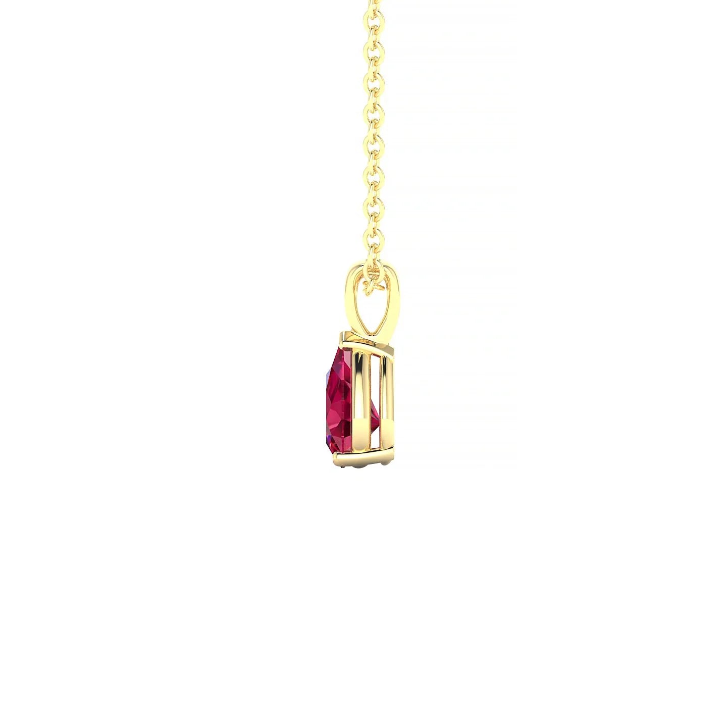 Reverse | 18k Yellow Gold 6 x 4 mm Pear Ruby Pendant