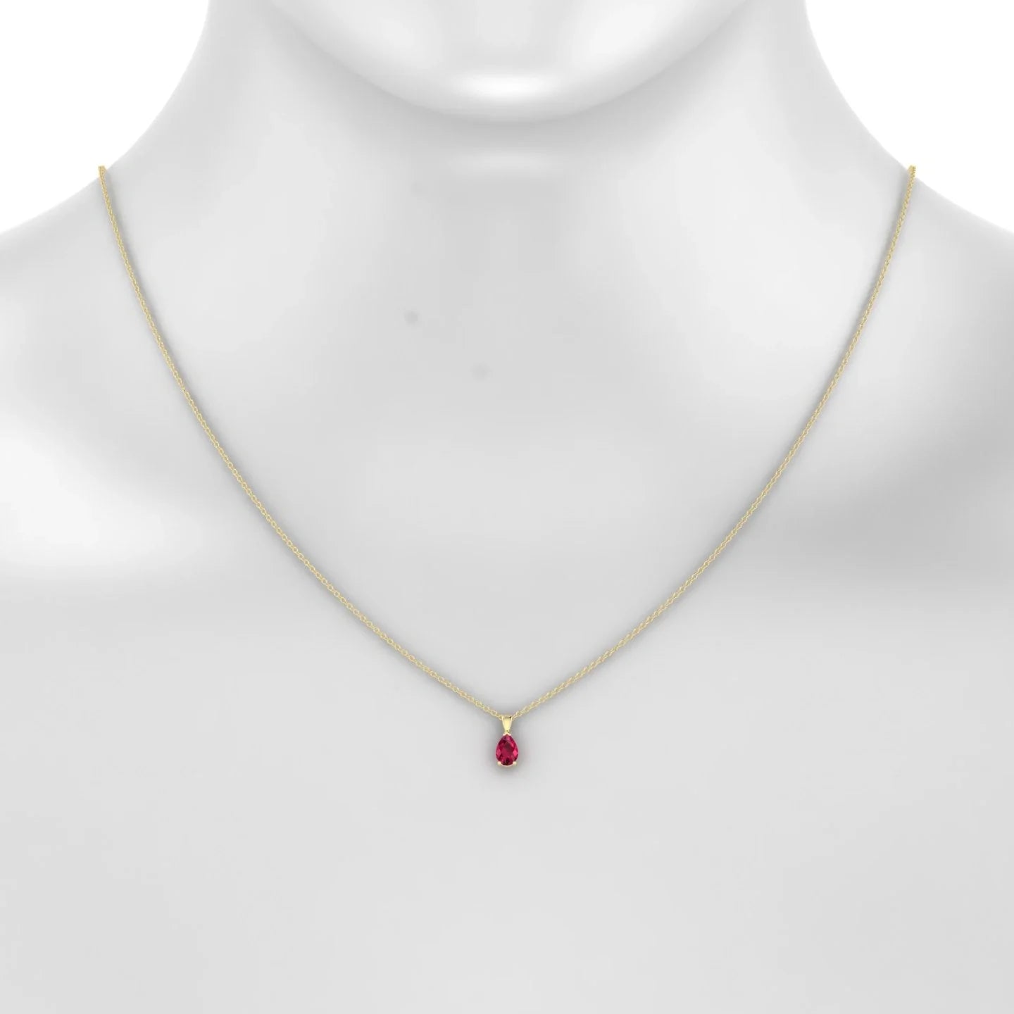 Reverse | 18k Yellow Gold 6 x 4 mm Pear Ruby Pendant