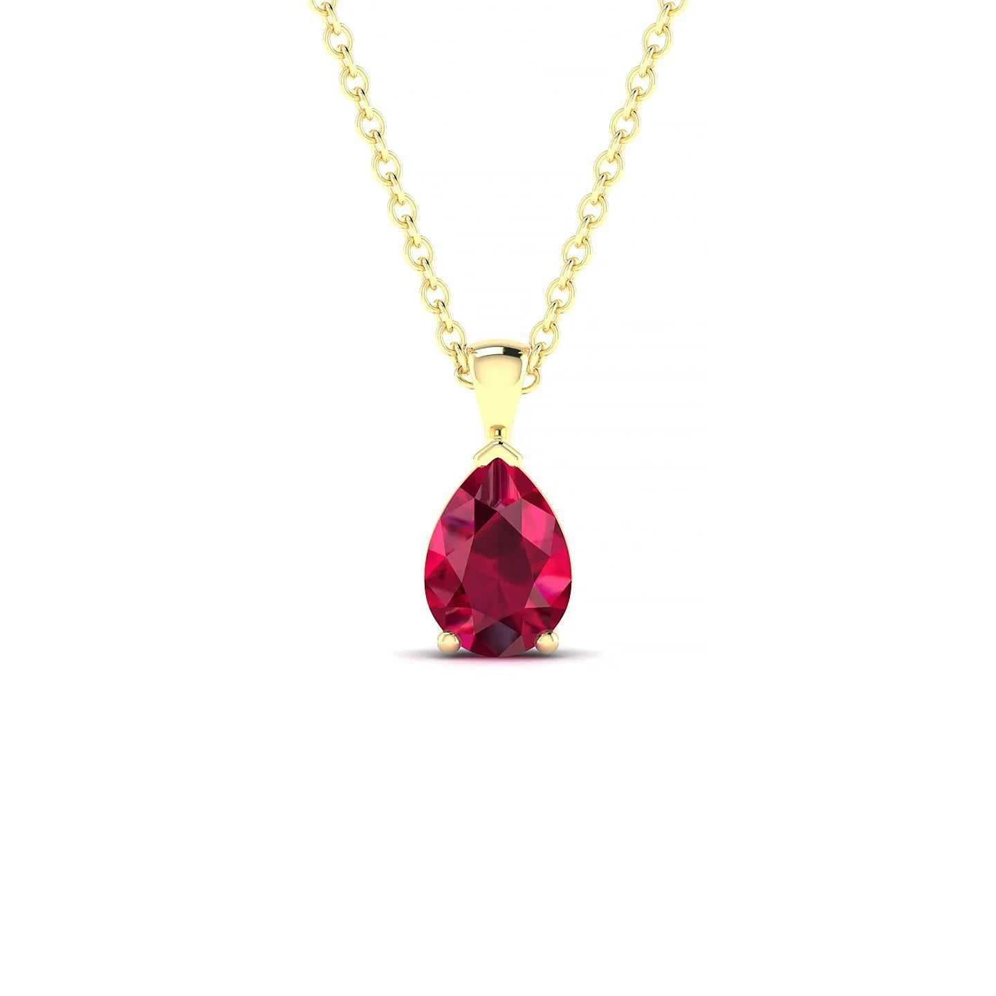 Reverse | 18k Yellow Gold 7 x 5 mm Pear Ruby Pendant