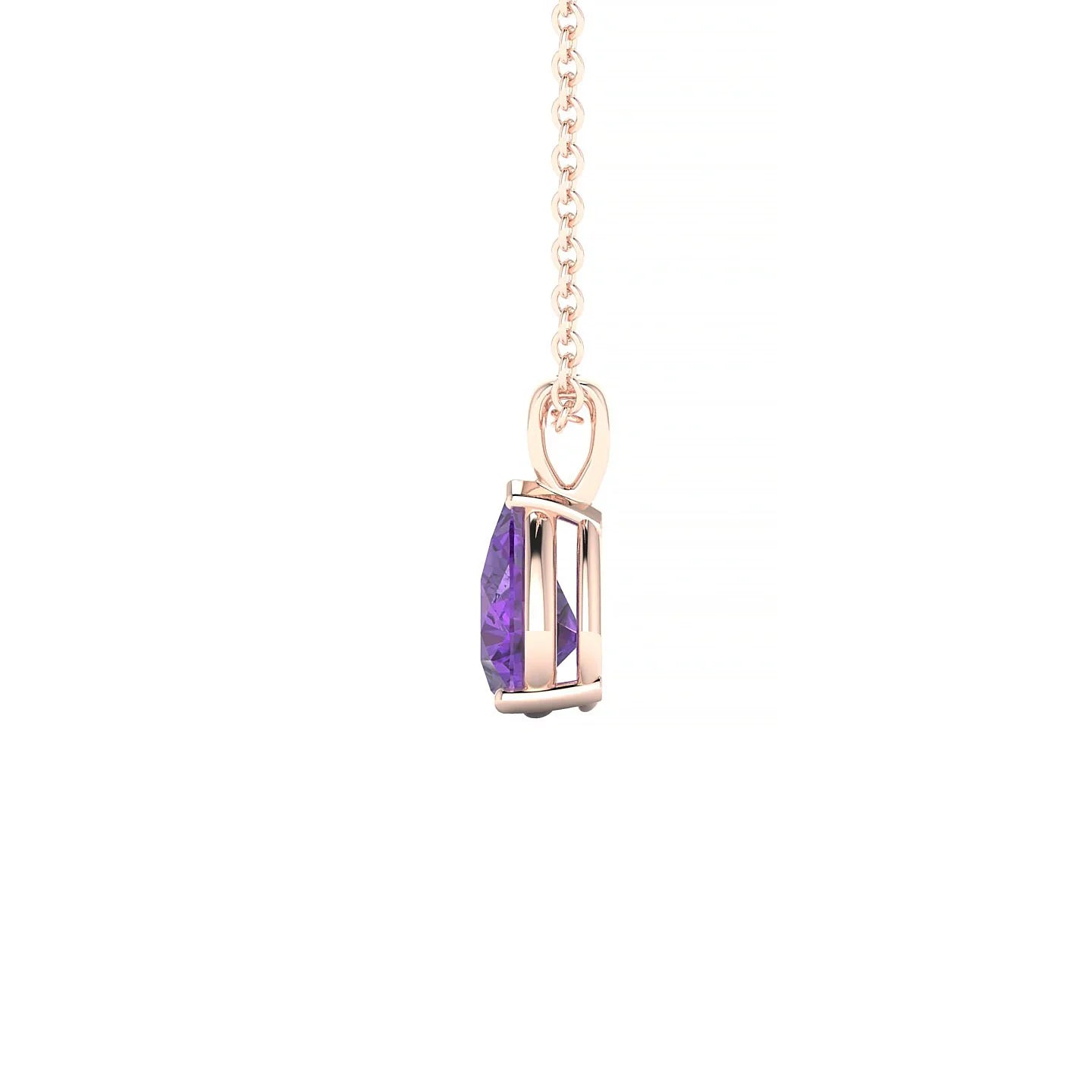 Reverse | 18k Rose Gold 7 x 5 mm Pear Amethyst Pendant