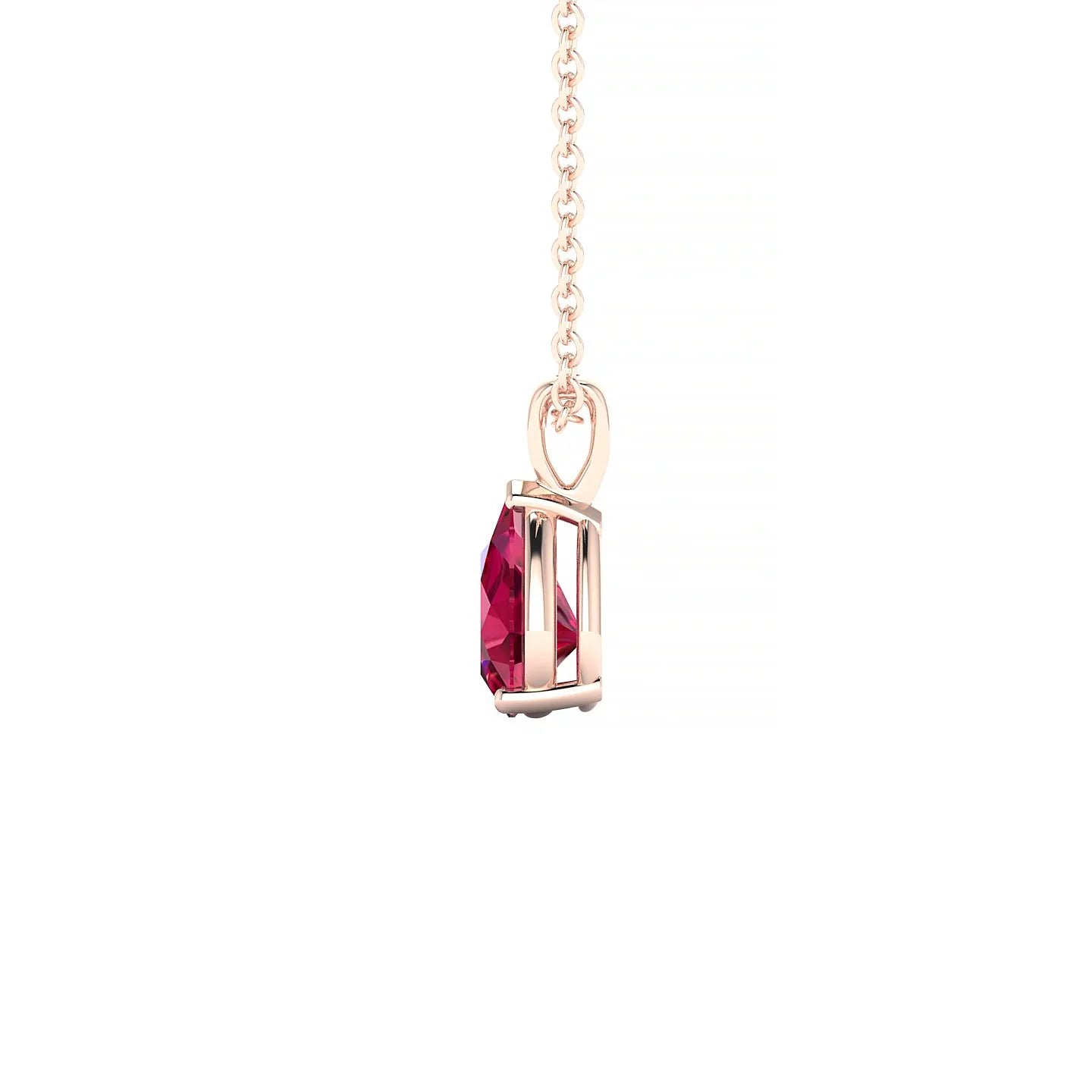 Reverse | 18k Rose Gold 7 x 5 mm Pear Ruby Pendant