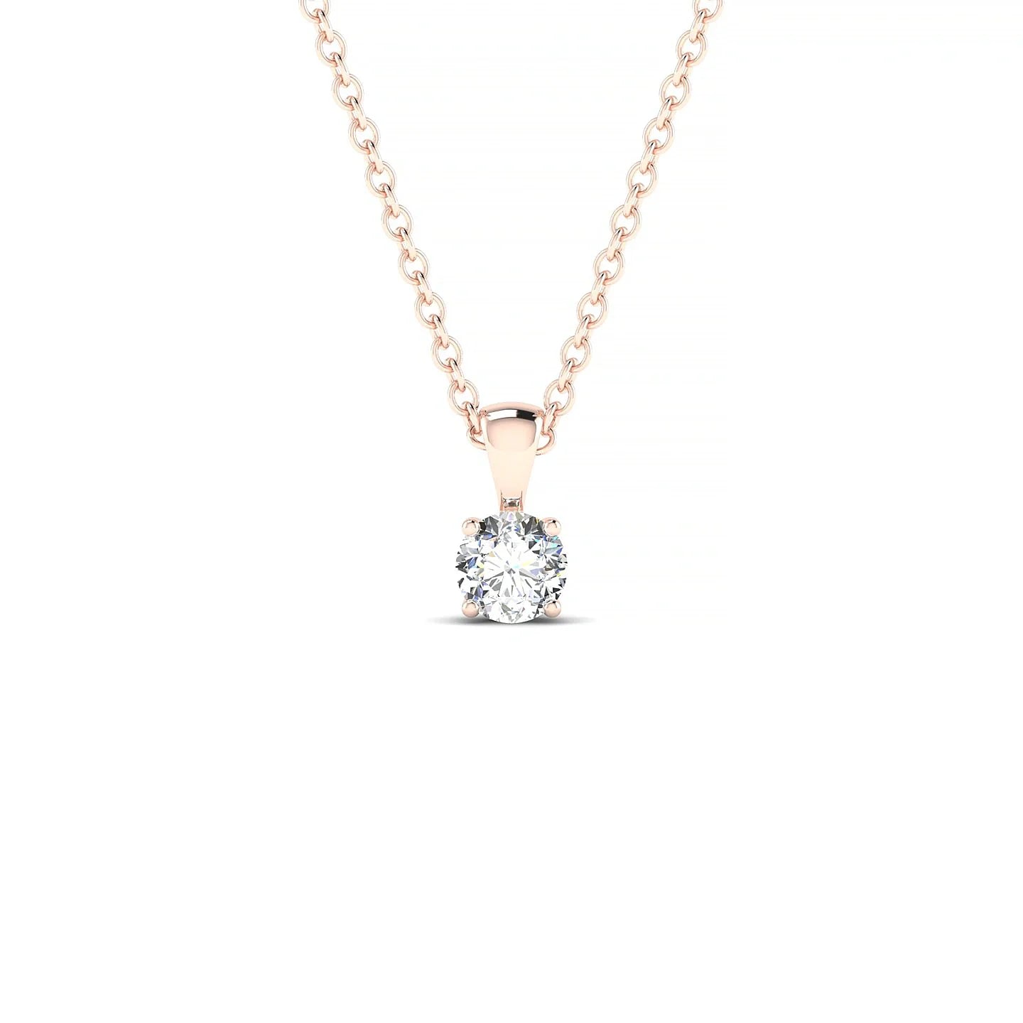 Reverse | 18k Rose Gold 3.7 mm Round Diamond Pendant