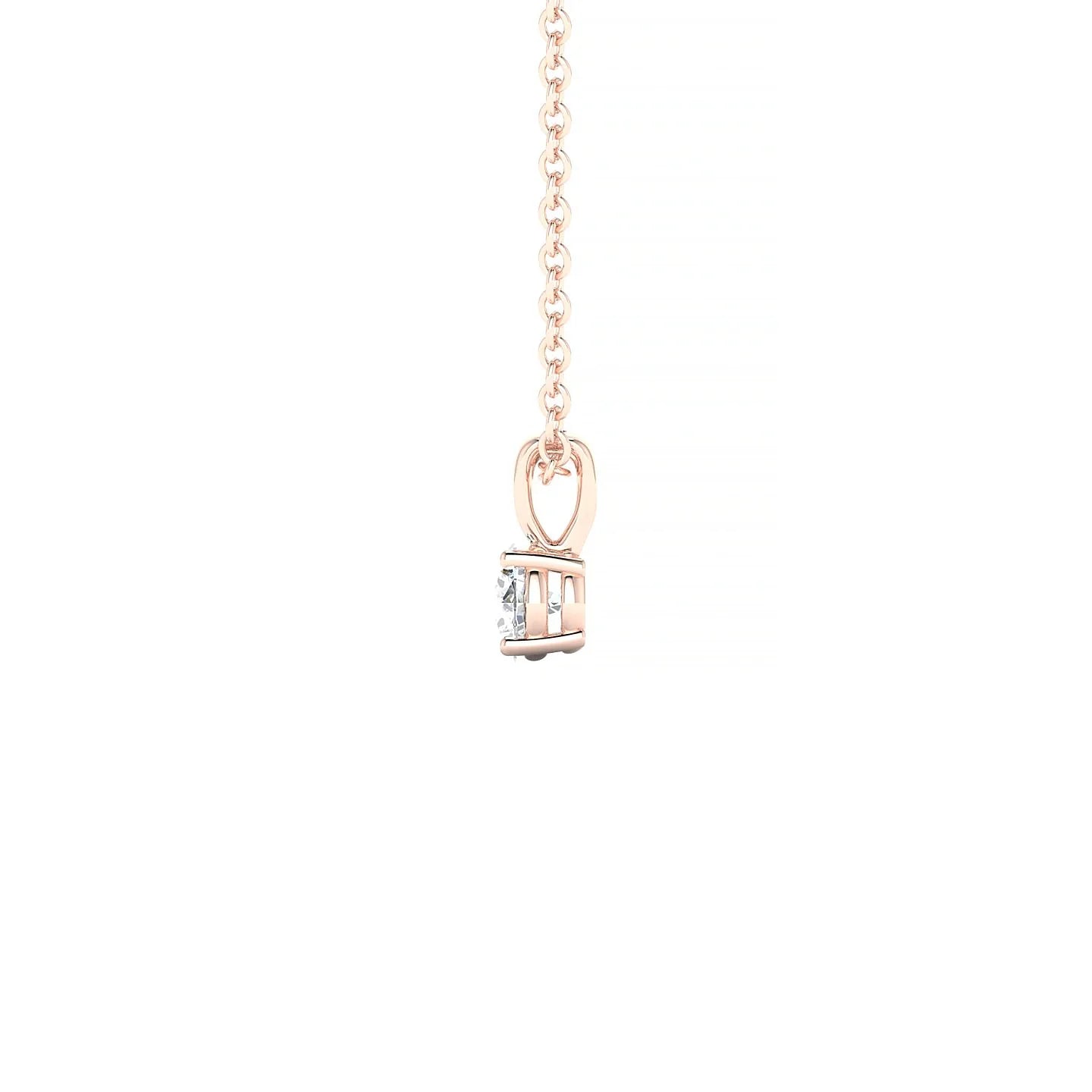 Reverse | 18k Rose Gold 3.7 mm Round Diamond Pendant