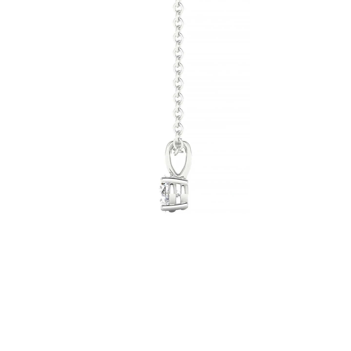 Reverse | 18k White Gold 3.7 mm Round Diamond Pendant
