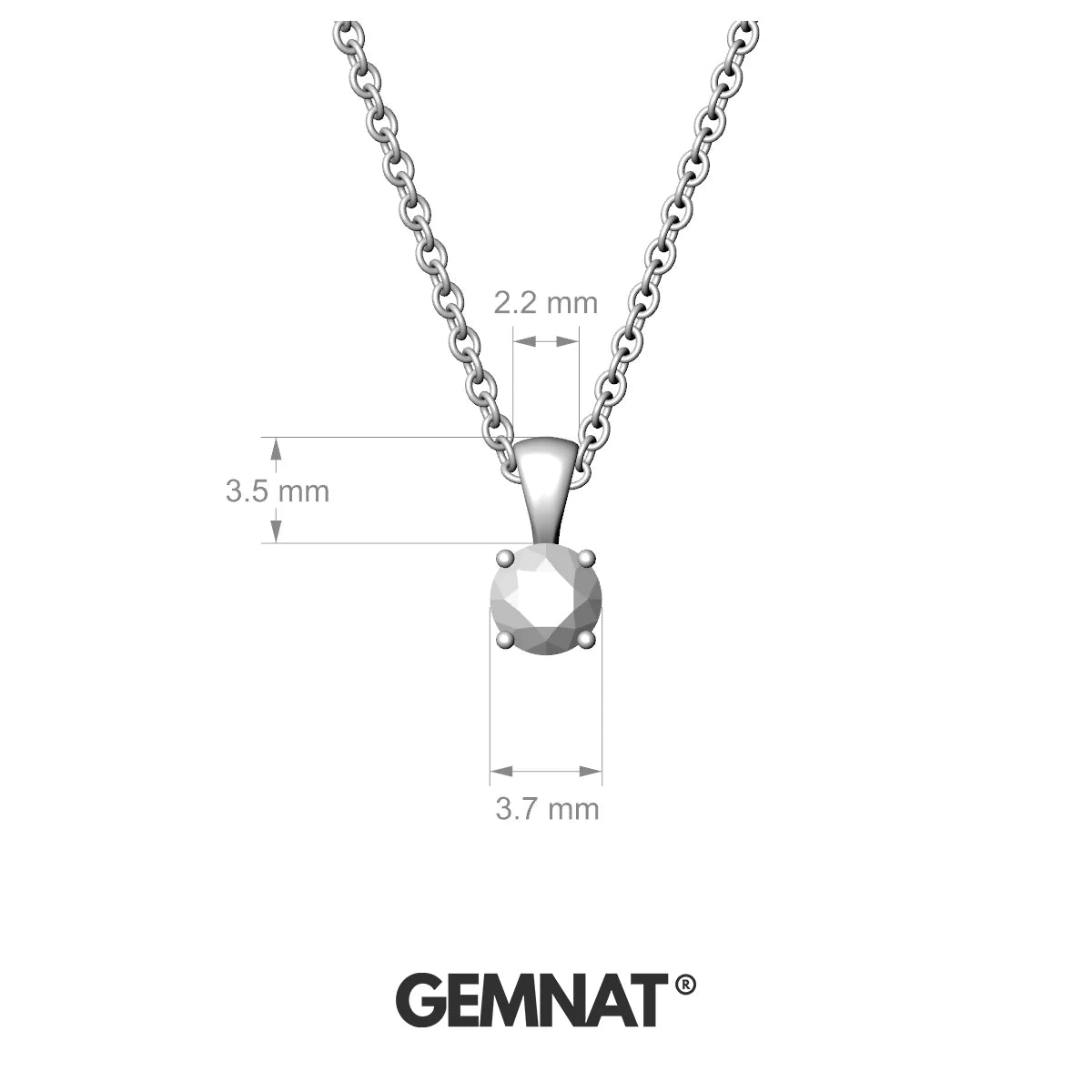 Reverse | 18k Yellow Gold 3.7 mm Round Diamond Pendant