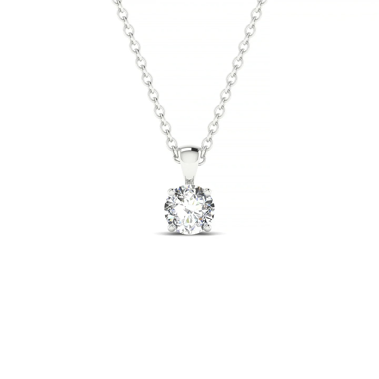 Reverse | 18k White Gold 4.2 mm Round Diamond Pendant