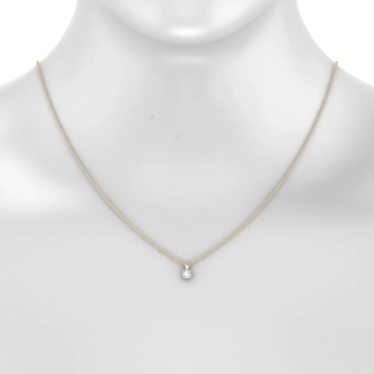 Reverse | 18k Yellow Gold 4.2 mm Round Diamond Pendant
