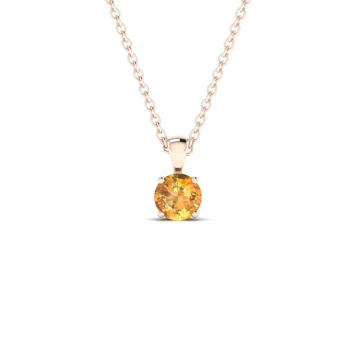 Reverse | 18k Rose Gold 4.5 mm Round Citrine Pendant