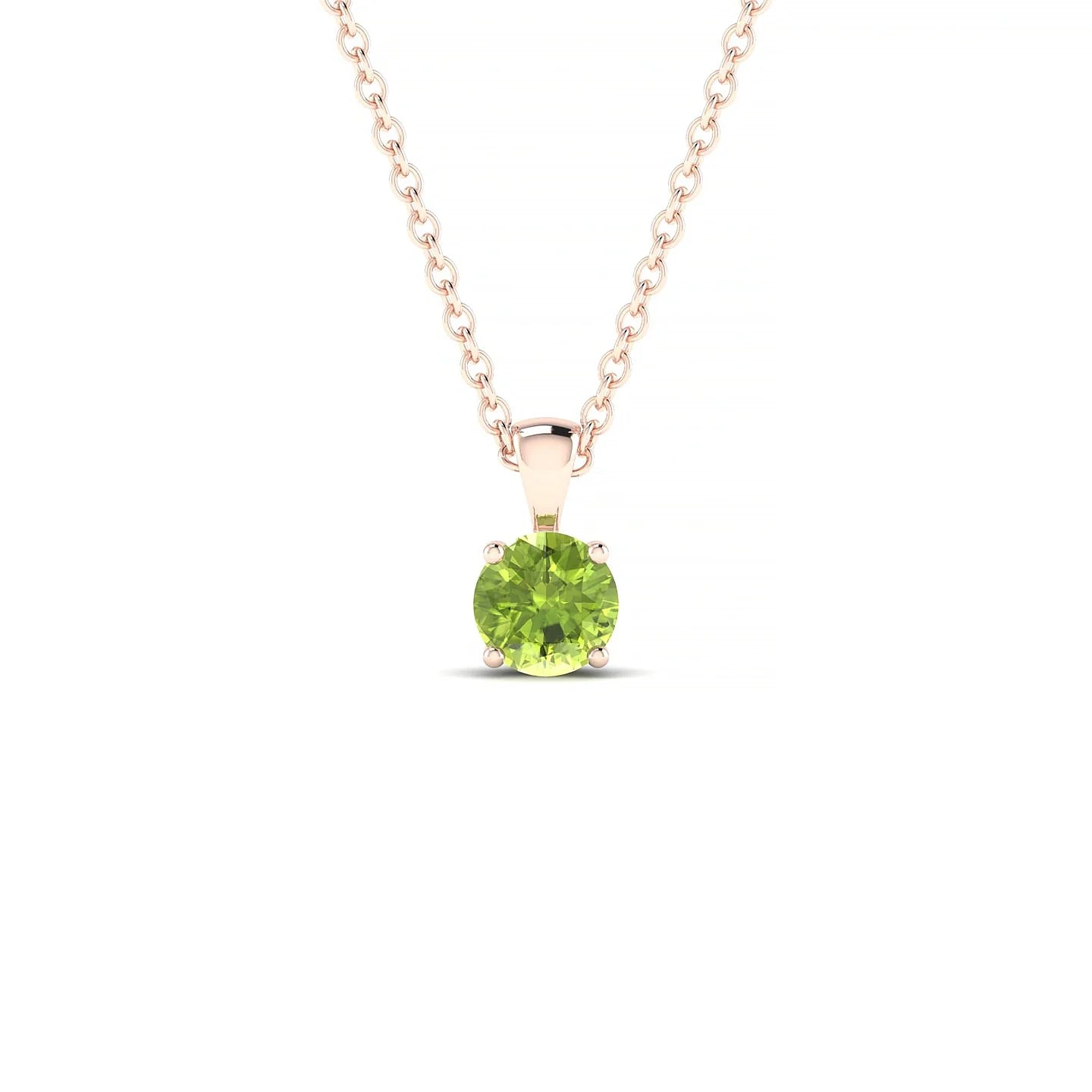 Reverse | 18k Rose Gold 4.5 mm Round Peridot Pendant