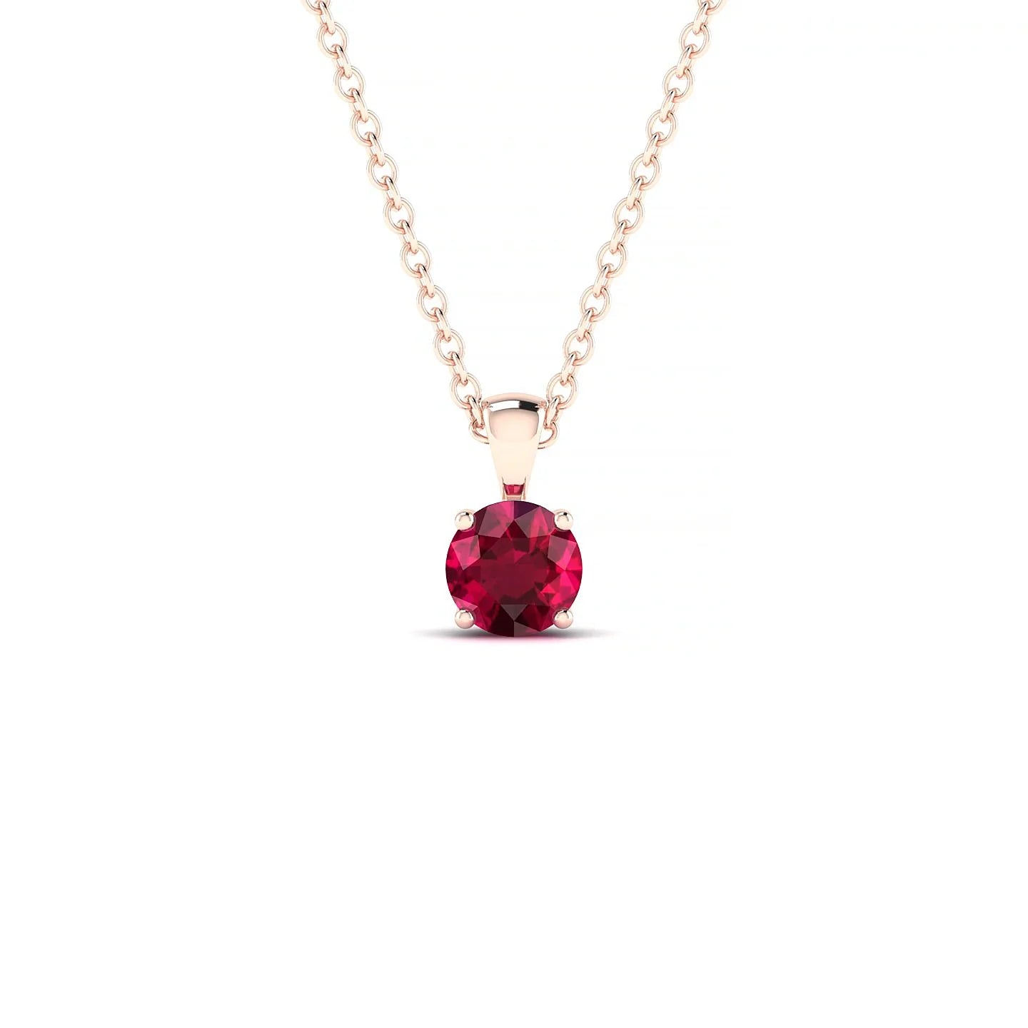 Reverse | 18k Rose Gold 4.5 mm Round Ruby Pendant