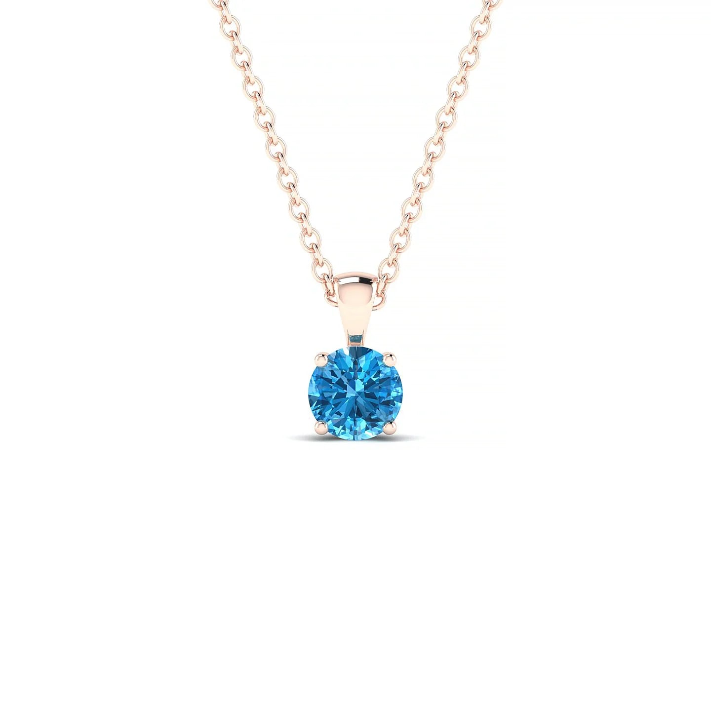 Reverse | 18k Rose Gold 4.5 mm Round Topaz Pendant