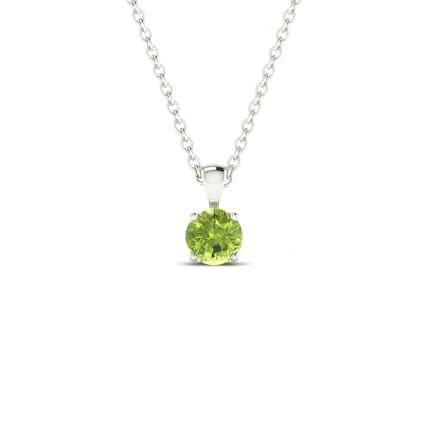 Reverse | 18k White Gold 4.5 mm Round Peridot Pendant