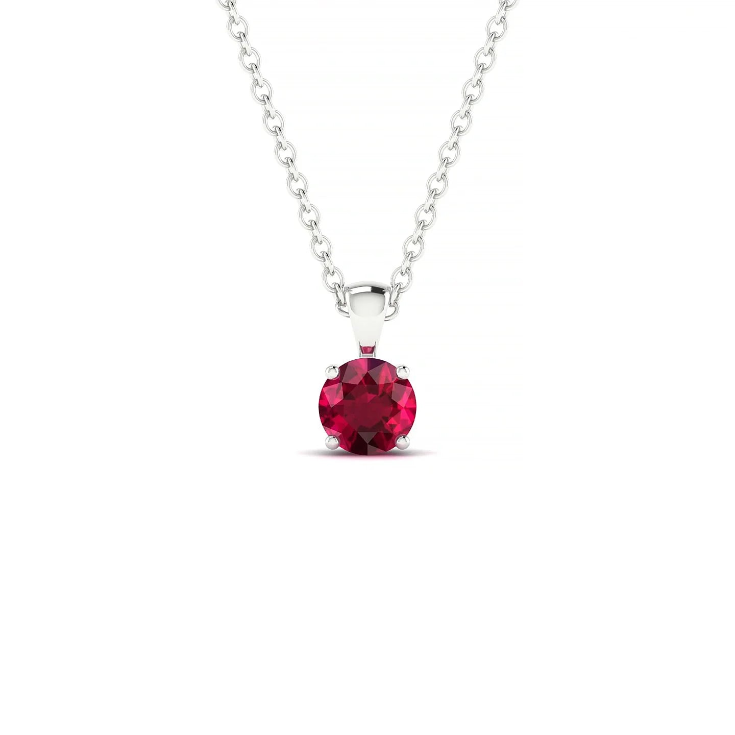 Reverse | 18k White Gold 4.5 mm Round Ruby Pendant