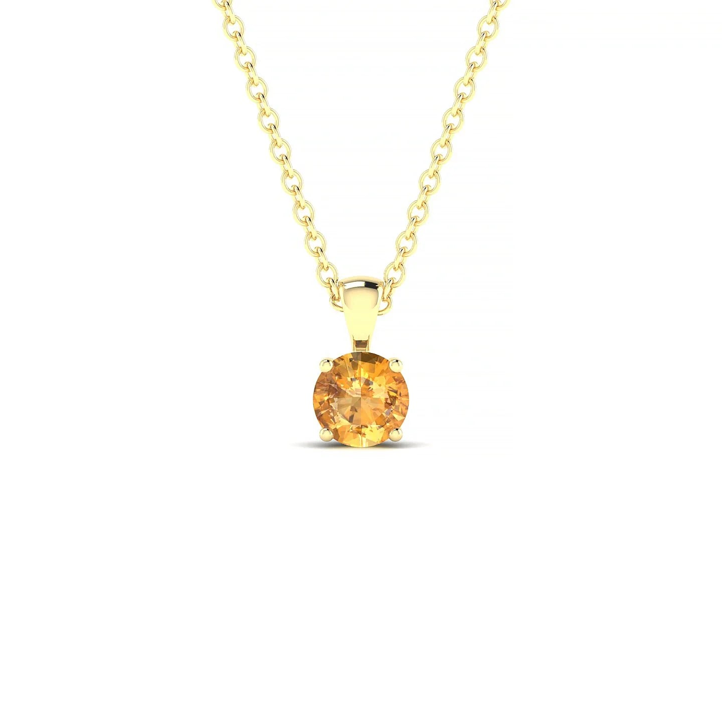 Reverse | 18k Yellow Gold 4.5 mm Round Citrine Pendant
