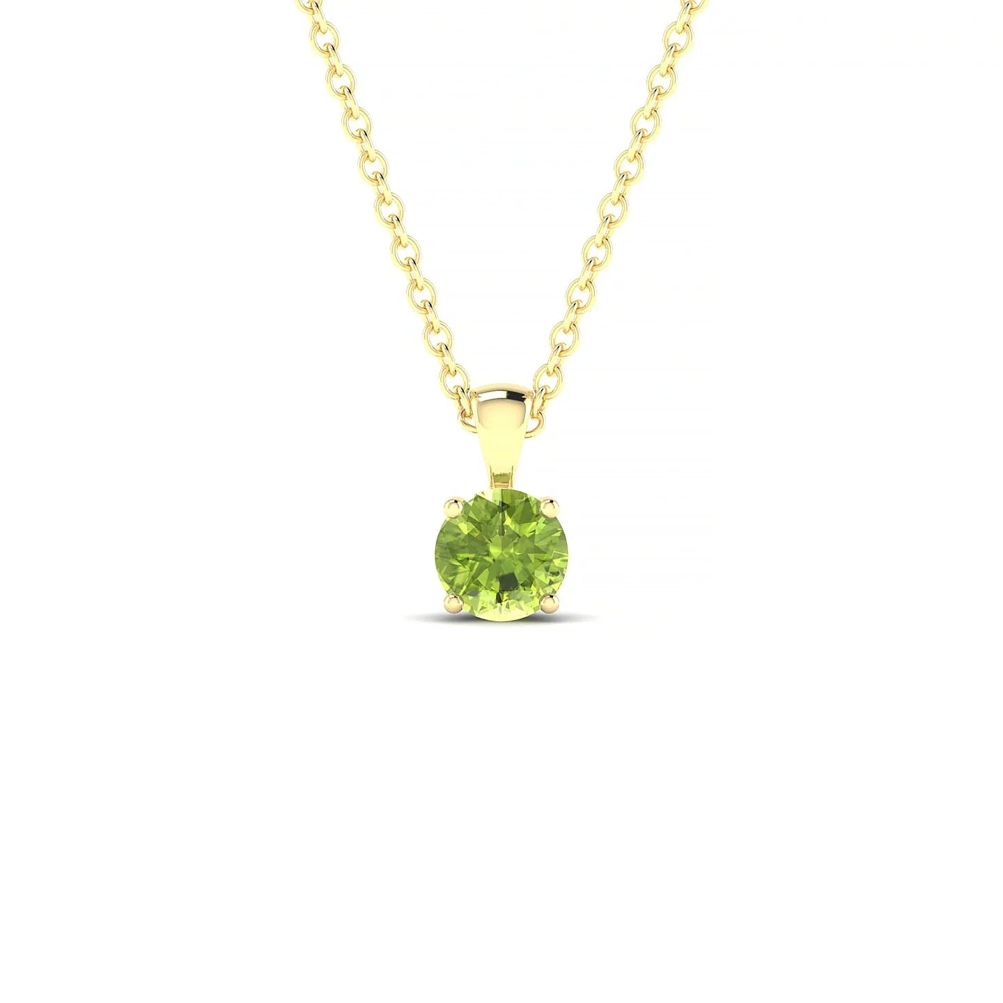 Reverse | 18k Yellow Gold 4.5 mm Round Peridot Pendant