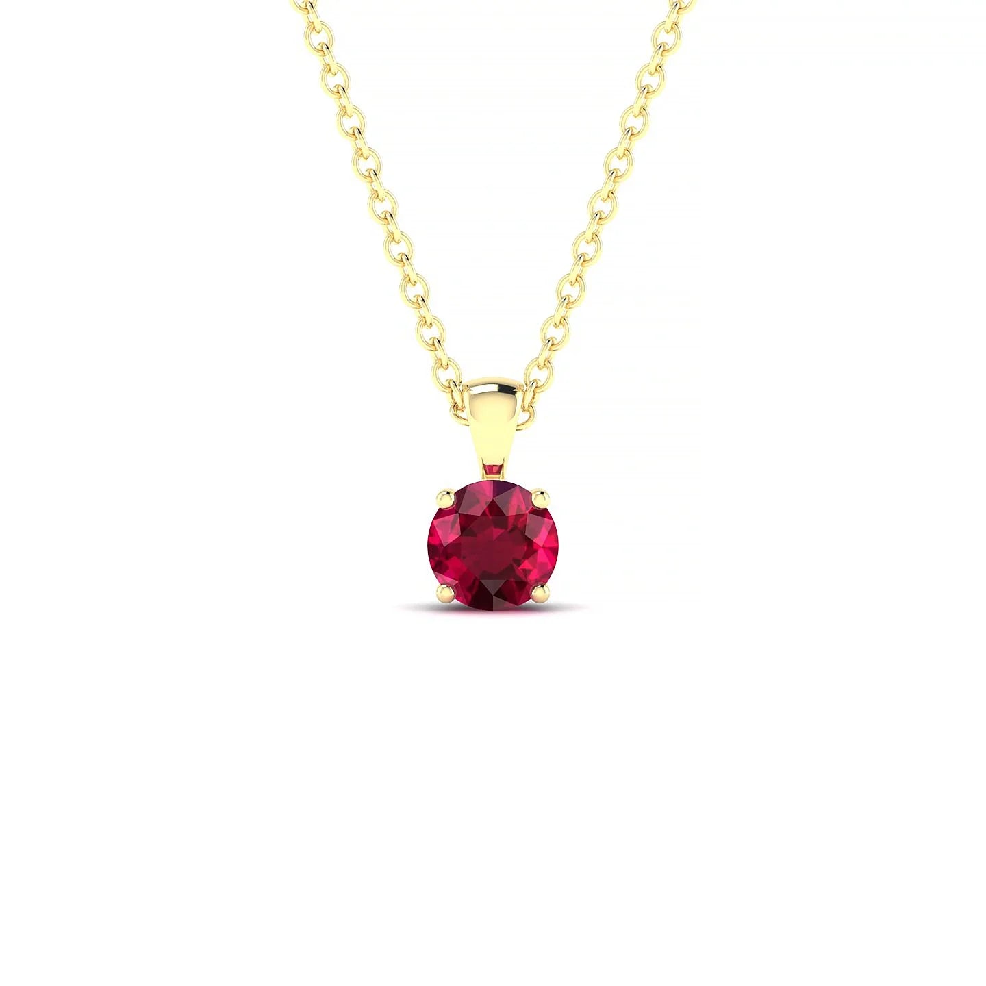 Reverse | 18k Yellow Gold 4.5 mm Round Ruby Pendant