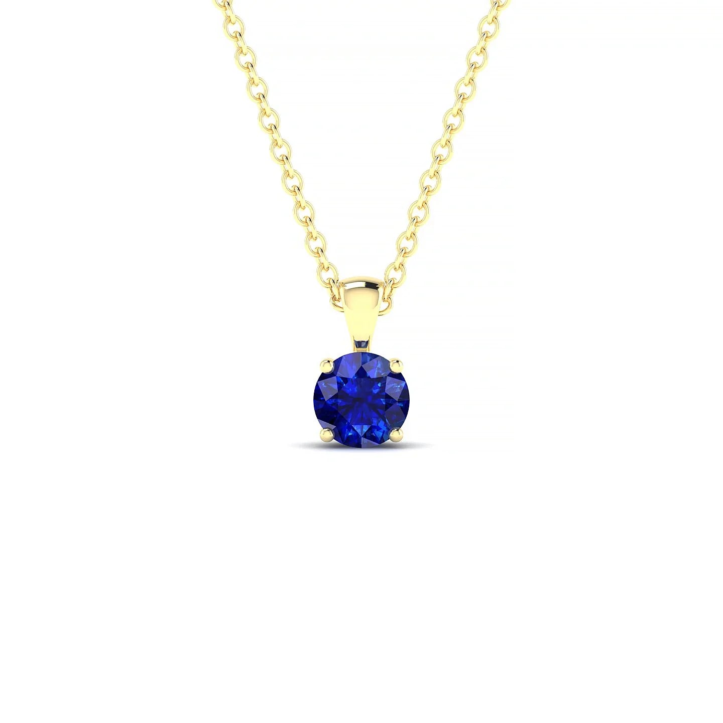 Reverse | 18k Yellow Gold 4.5 mm Round Sapphire Pendant