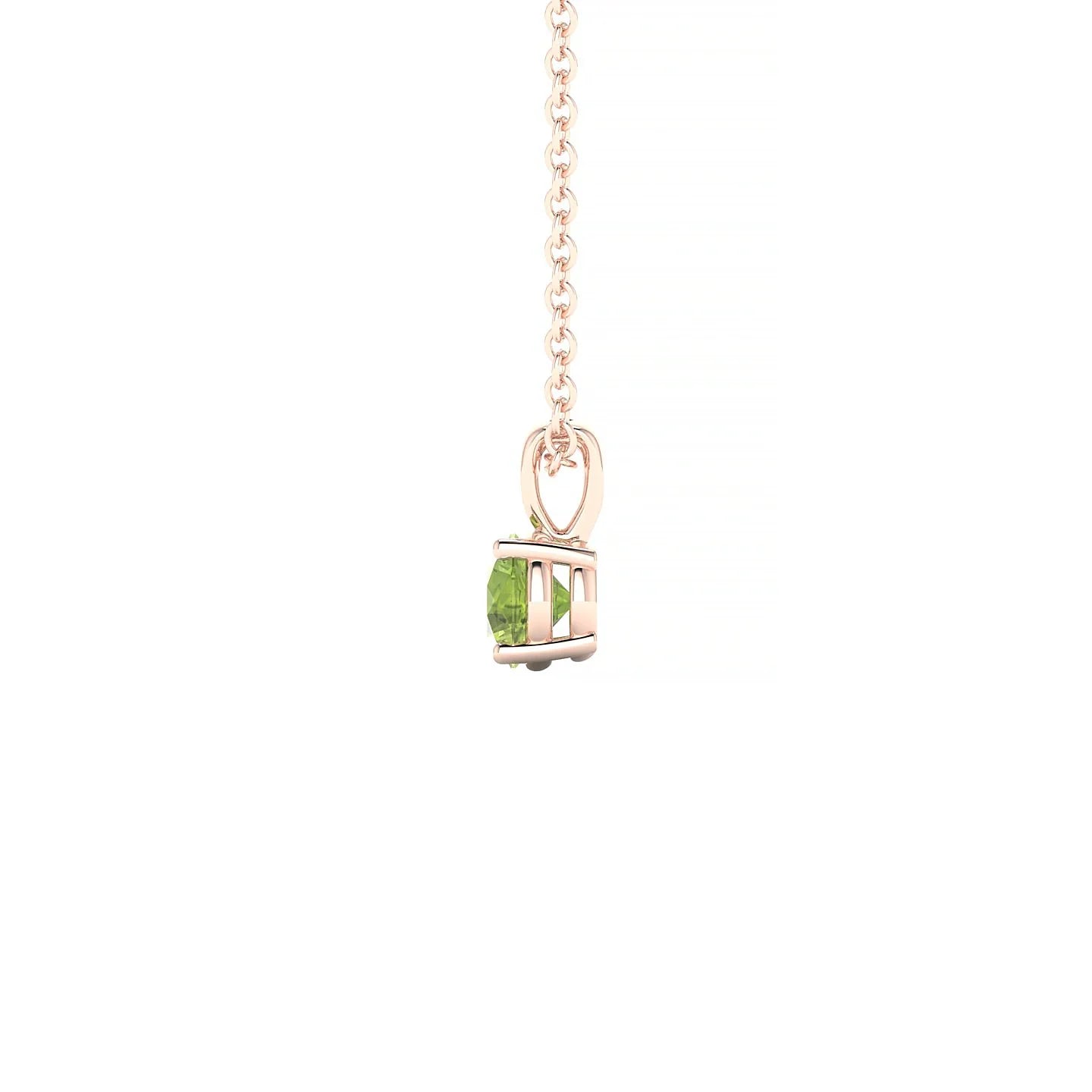 Reverse | 18k Rose Gold 4.5 mm Round Peridot Pendant