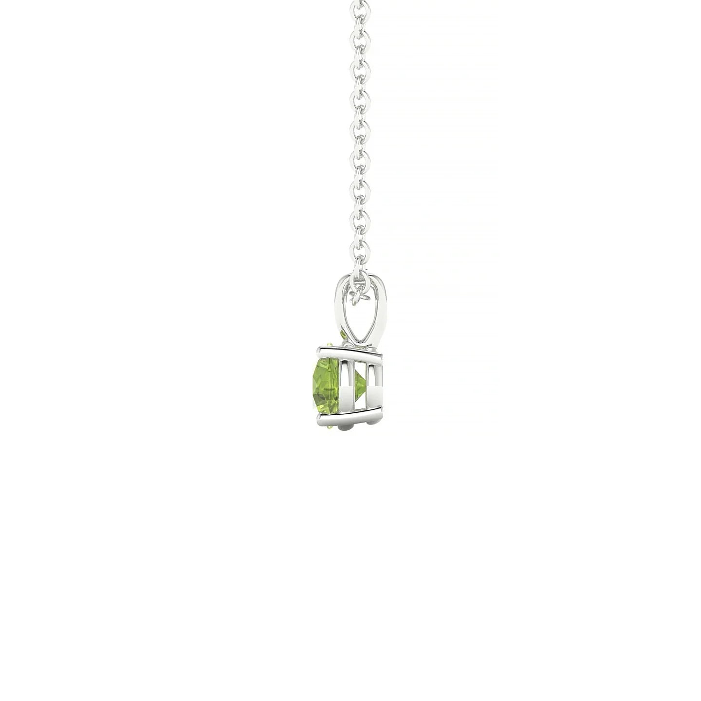 Reverse | 18k White Gold 4.5 mm Round Peridot Pendant