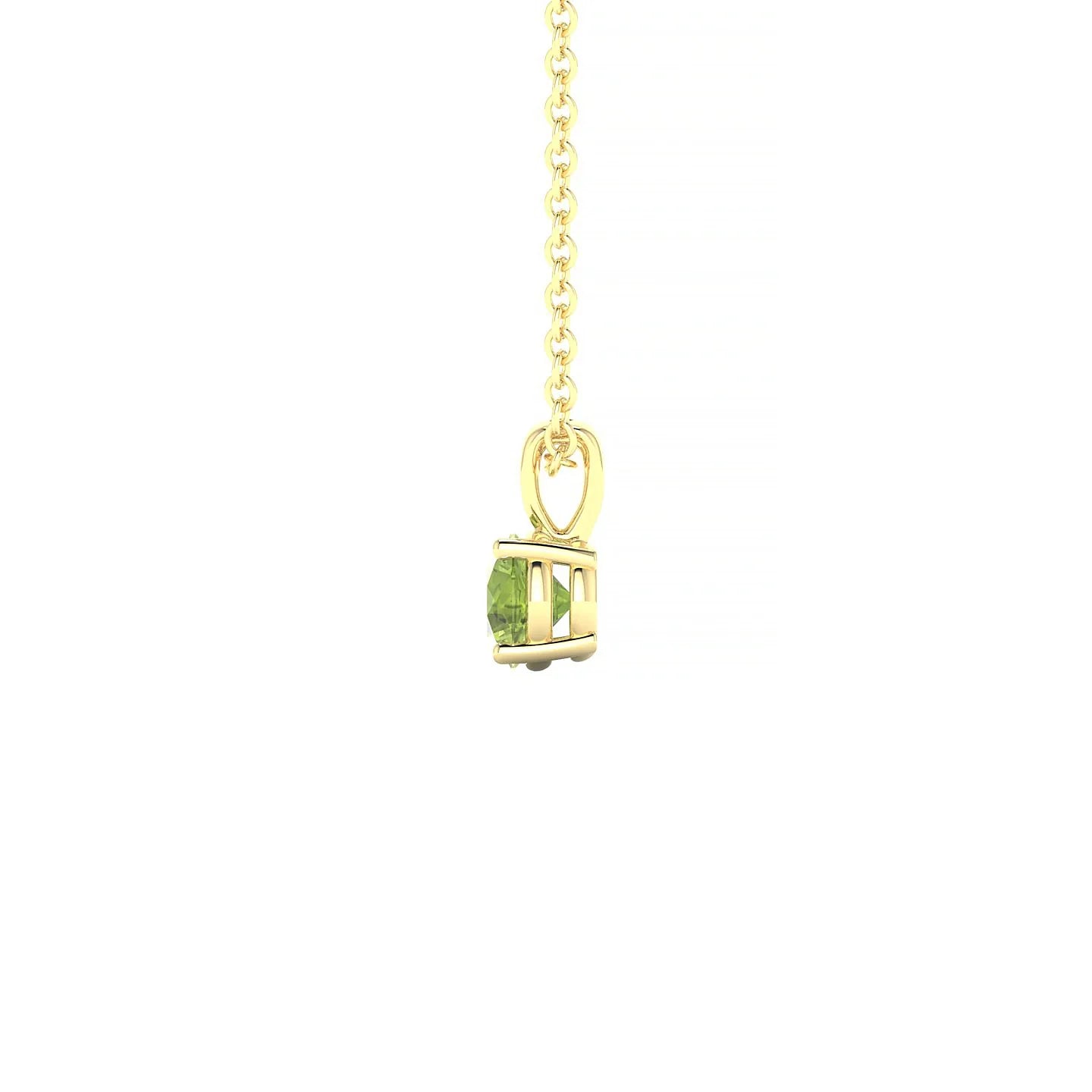 Reverse | 18k Yellow Gold 4.5 mm Round Peridot Pendant