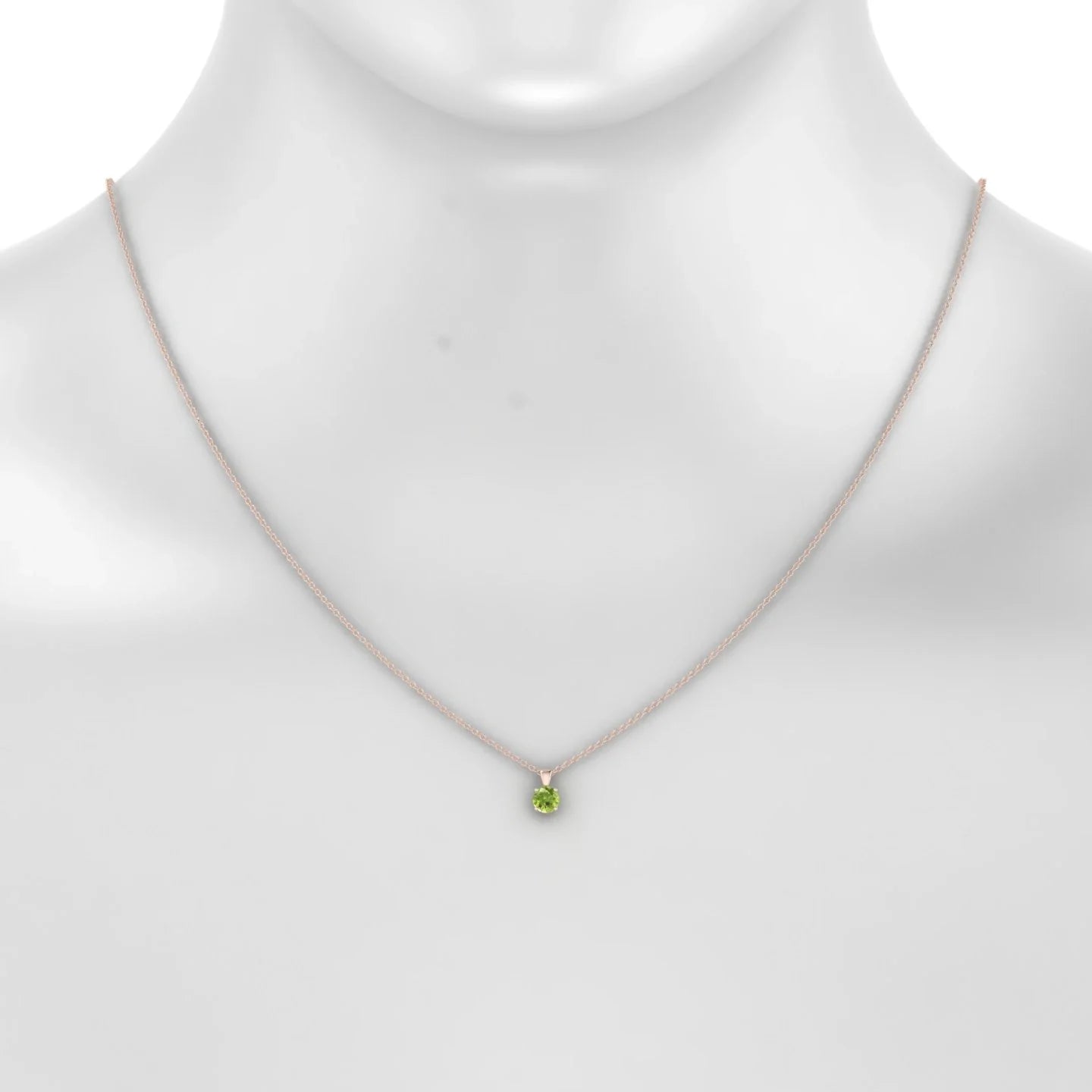 Reverse | 18k Rose Gold 4.5 mm Round Peridot Pendant