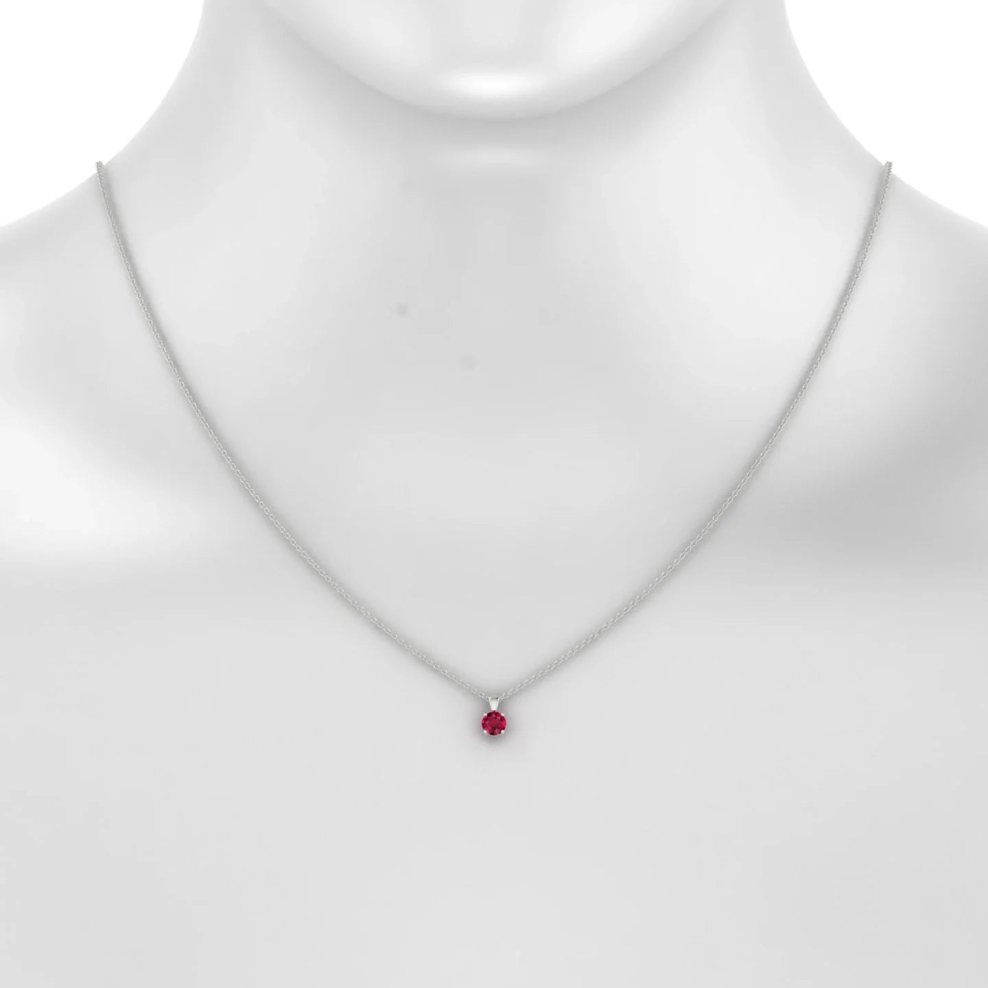 Reverse | 18k White Gold 4.5 mm Round Ruby Pendant