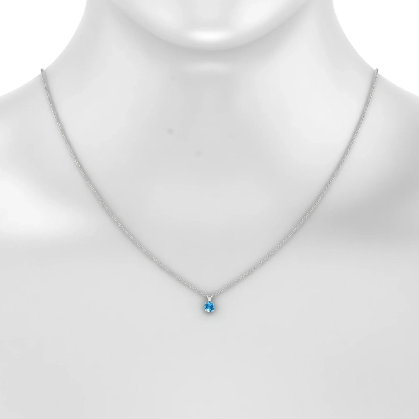 Reverse | 18k White Gold 4.5 mm Round Topaz Pendant