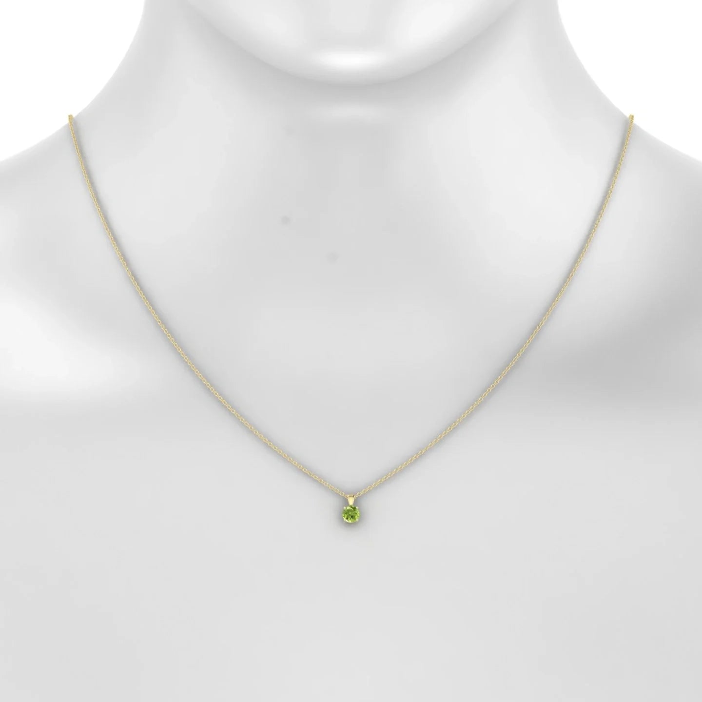 Reverse | 18k Yellow Gold 4.5 mm Round Peridot Pendant