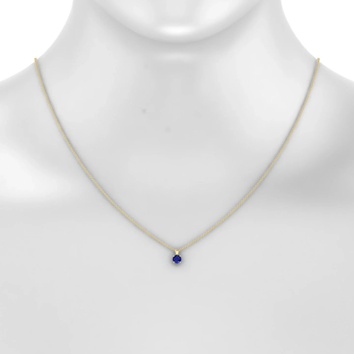 Reverse | 18k Yellow Gold 4.5 mm Round Sapphire Pendant