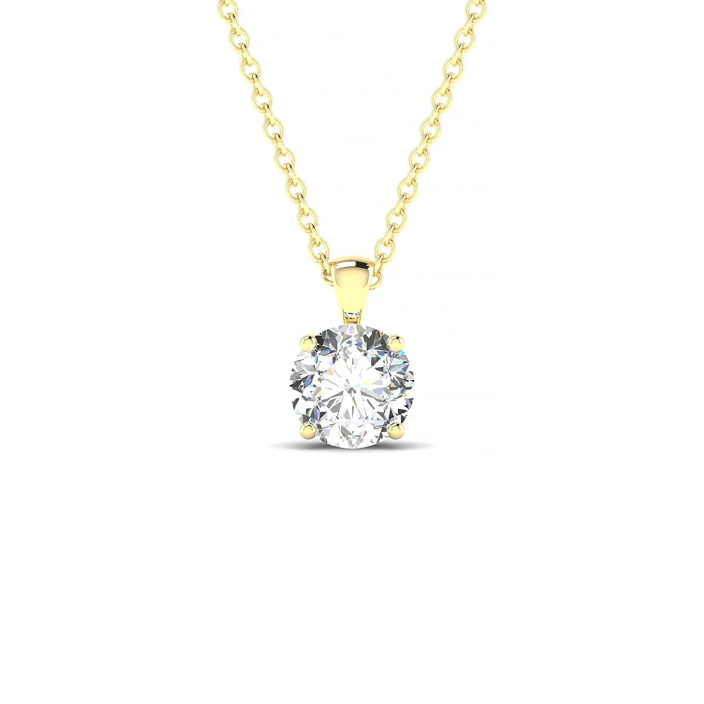 Reverse | 18k Yellow Gold 5.7 mm Round Diamond Pendant