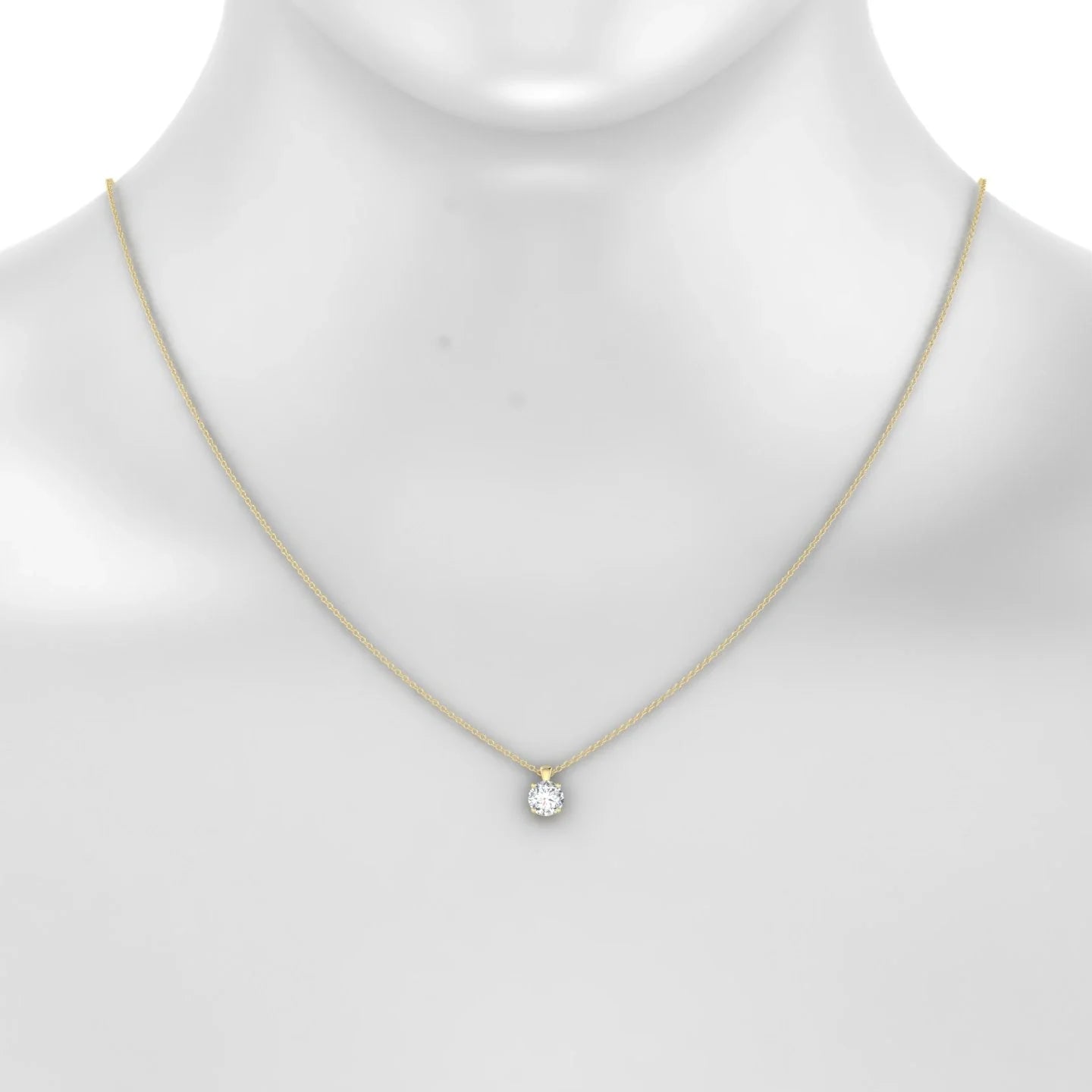 Reverse | 18k Yellow Gold 5.7 mm Round Diamond Pendant