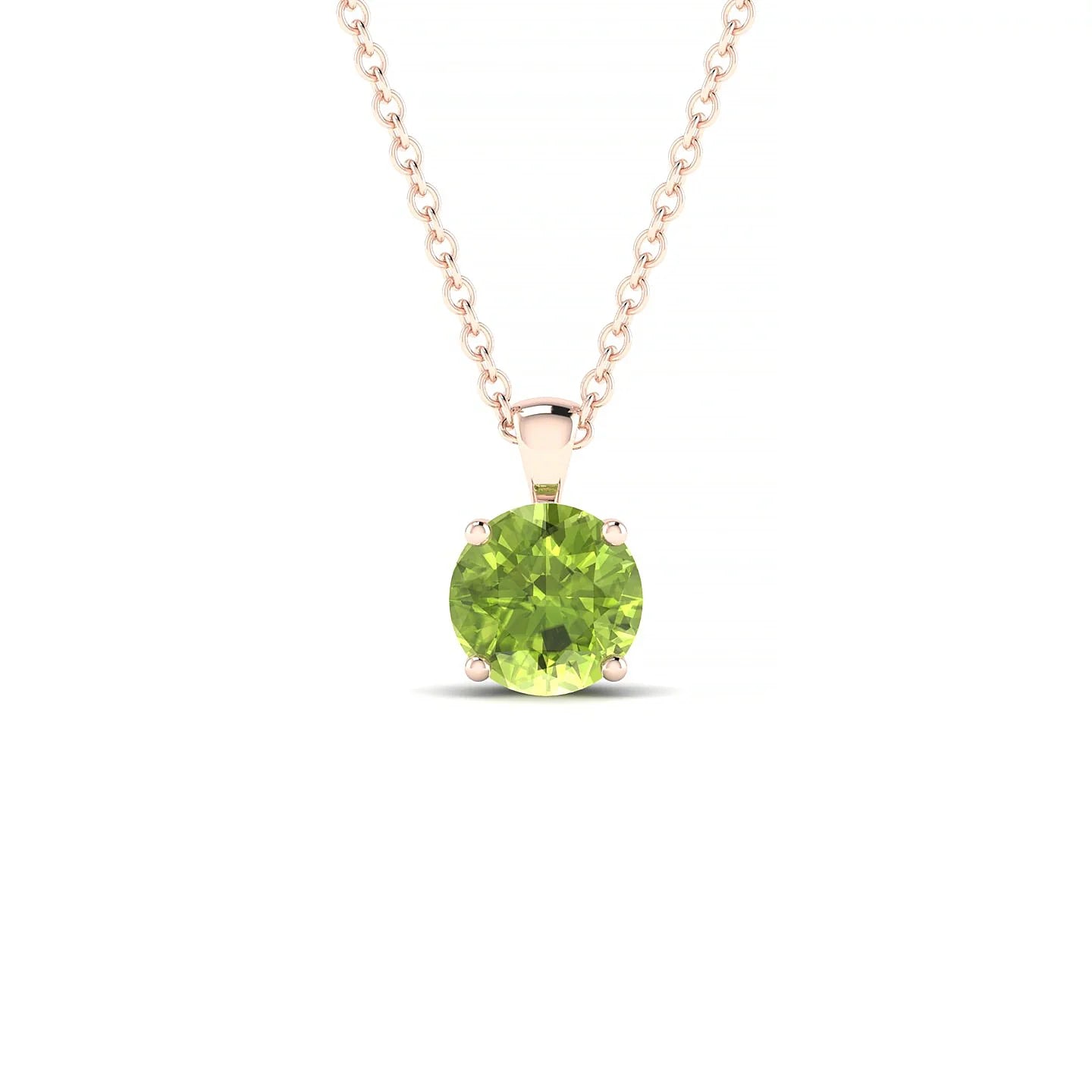 Reverse | 18k Rose Gold 6 mm Round Peridot Pendant