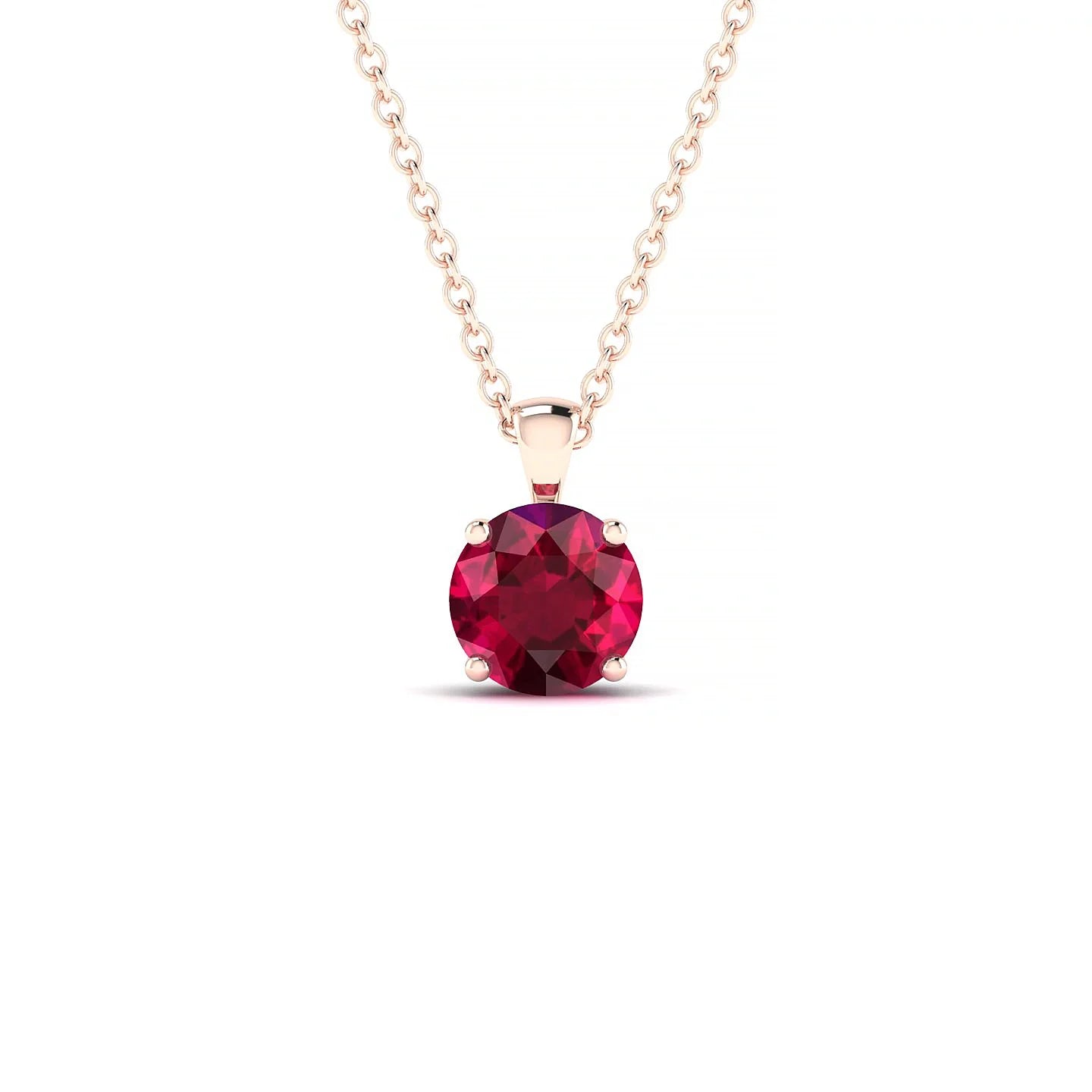Reverse | 18k Rose Gold 6 mm Round Ruby Pendant