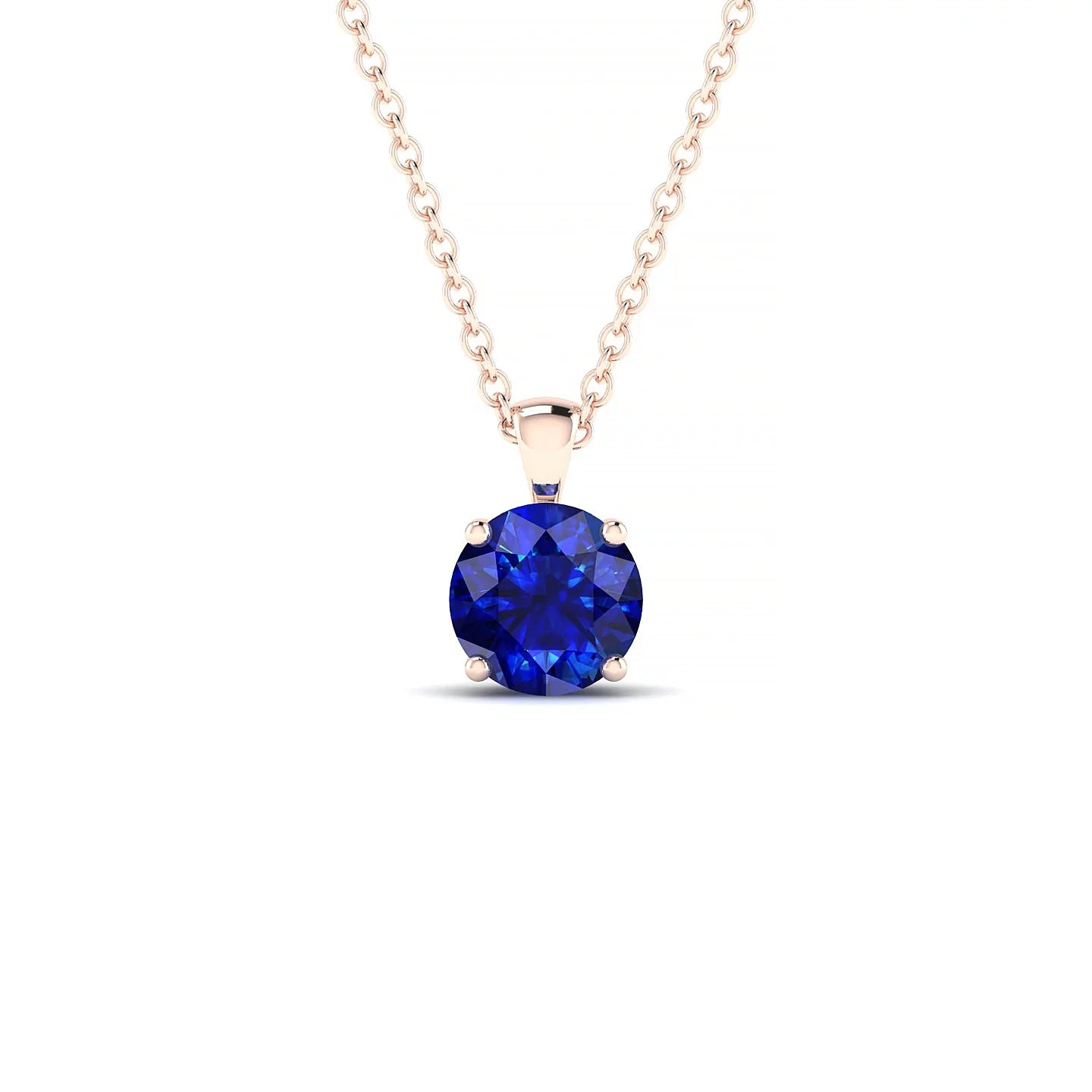 Reverse | 18k Rose Gold 6 mm Round Sapphire Pendant